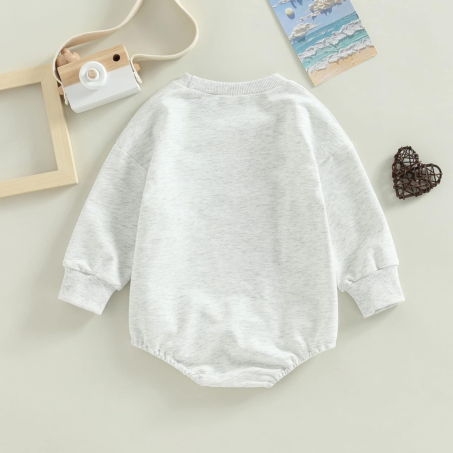 Chloefairy Baby Girl Boy Football Outfit Game Day Football Sweatshirt Romper Oversized Bodysuit Fall Winter Clothes - Image 4