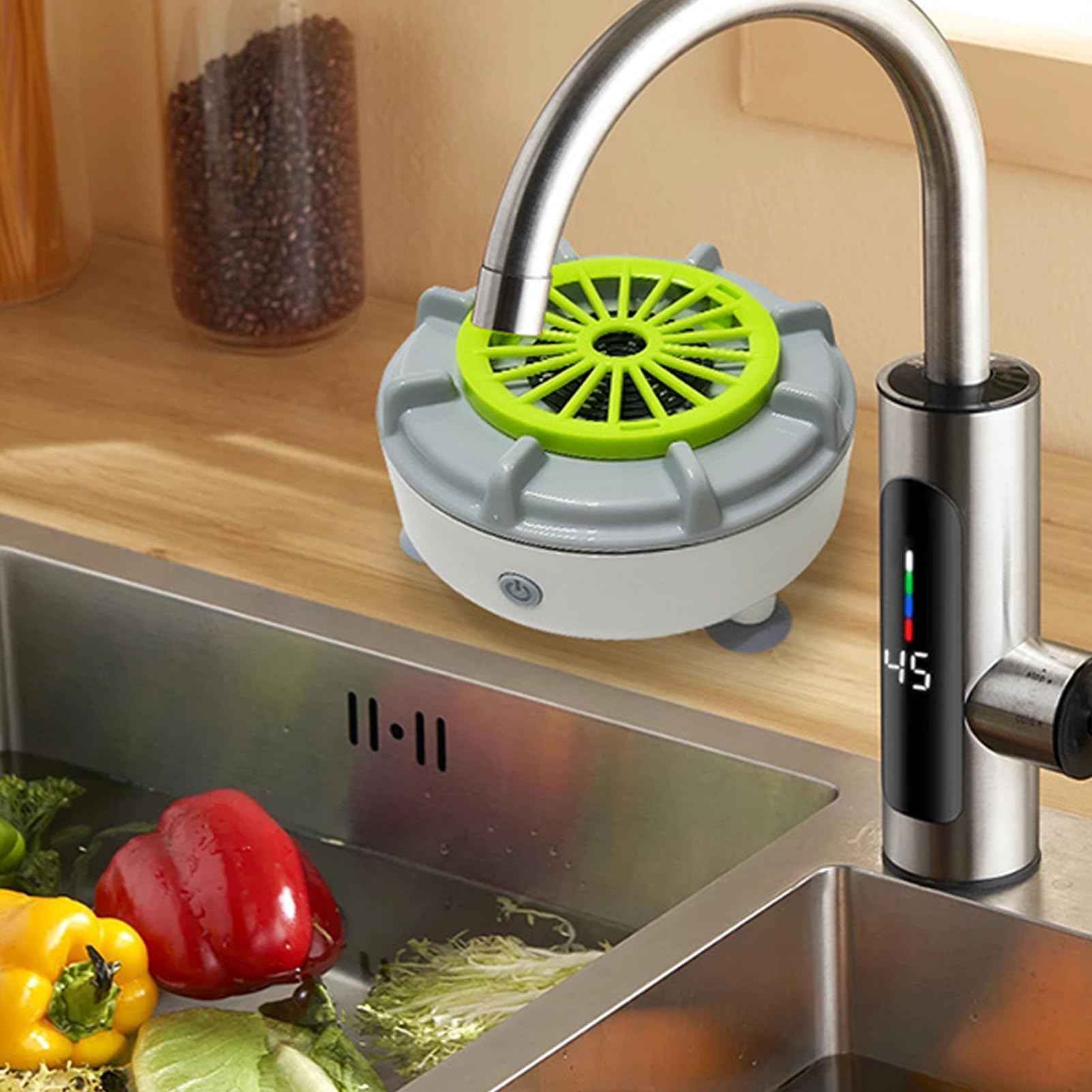centrifugadora de verduras, Limpiador eléctrico automático for uso diario en la cocina: preparación de comidas, lavado ensaladas y bayas