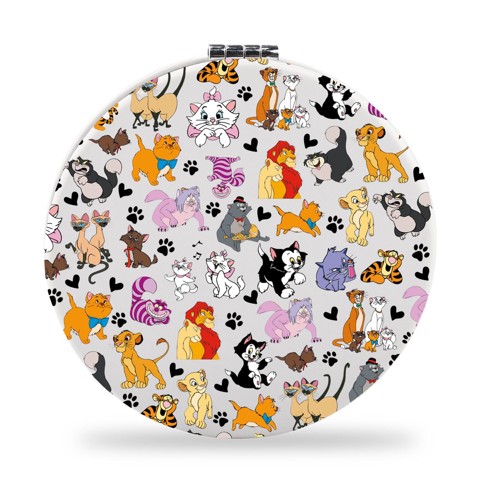 SEIRAA Cats Makeup Mirror Cats Pocket Mirror Berlioz & Toulouse & Cheshire Cat & Yzma Gifts (Cats)