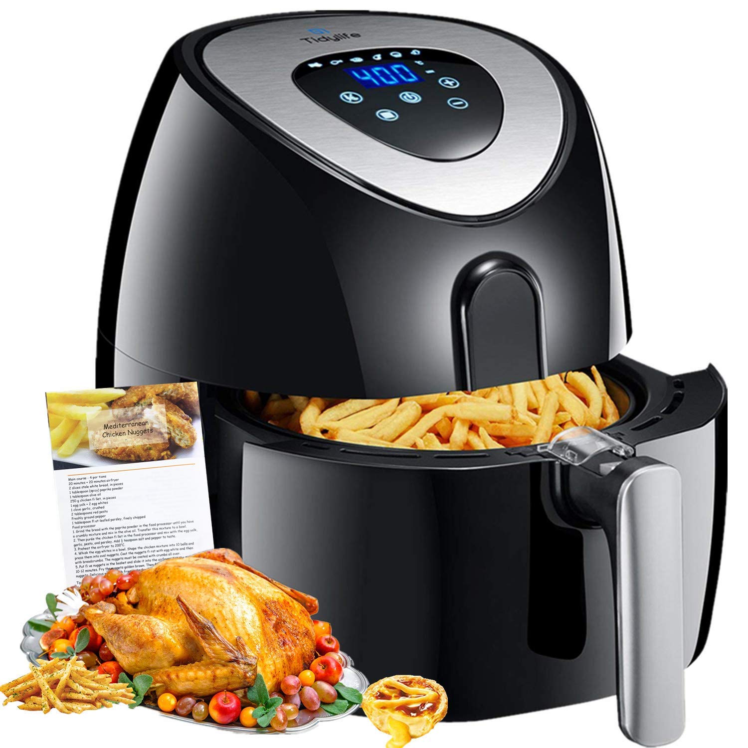 Buy Air Fryer, Tidylife 4.5QT Digital Air Fryer XL, 1500W Oven Cooker