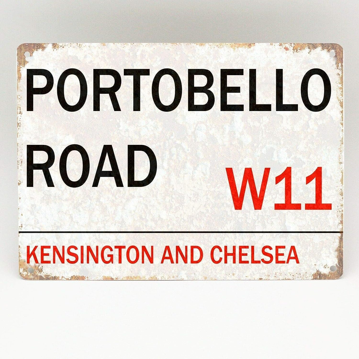 Portobello Road Market London Road Street Sign Metal Vintage Door Wall Plaque Outdoor Decoration Plaque 8X12 inch