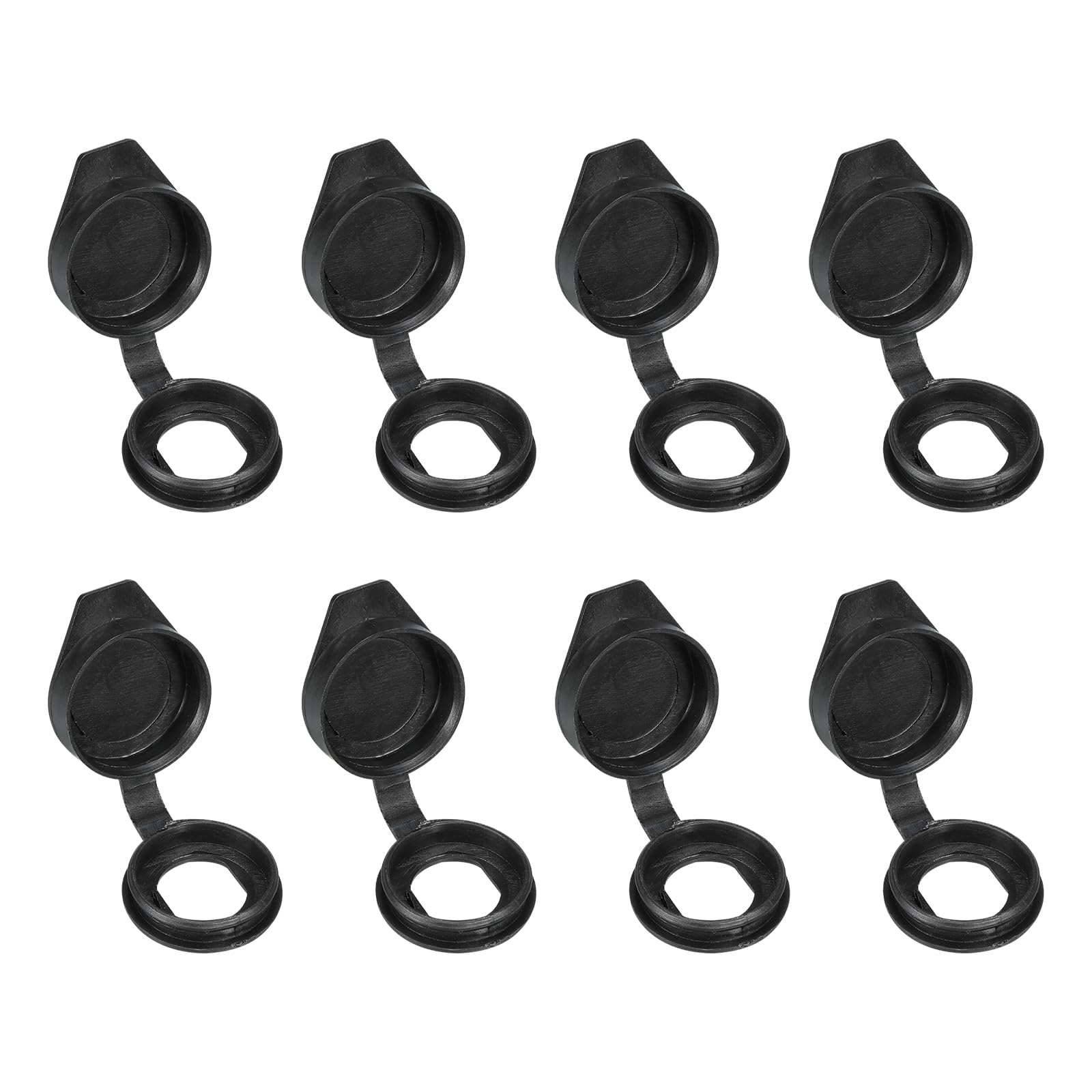 PATIKIL 19mm Door Lock Dust Cover, 8 Pack PE Plastic Waterproof Keys Panel Cam Lock Dust Cover Caps for 19mm Cam Lock Black