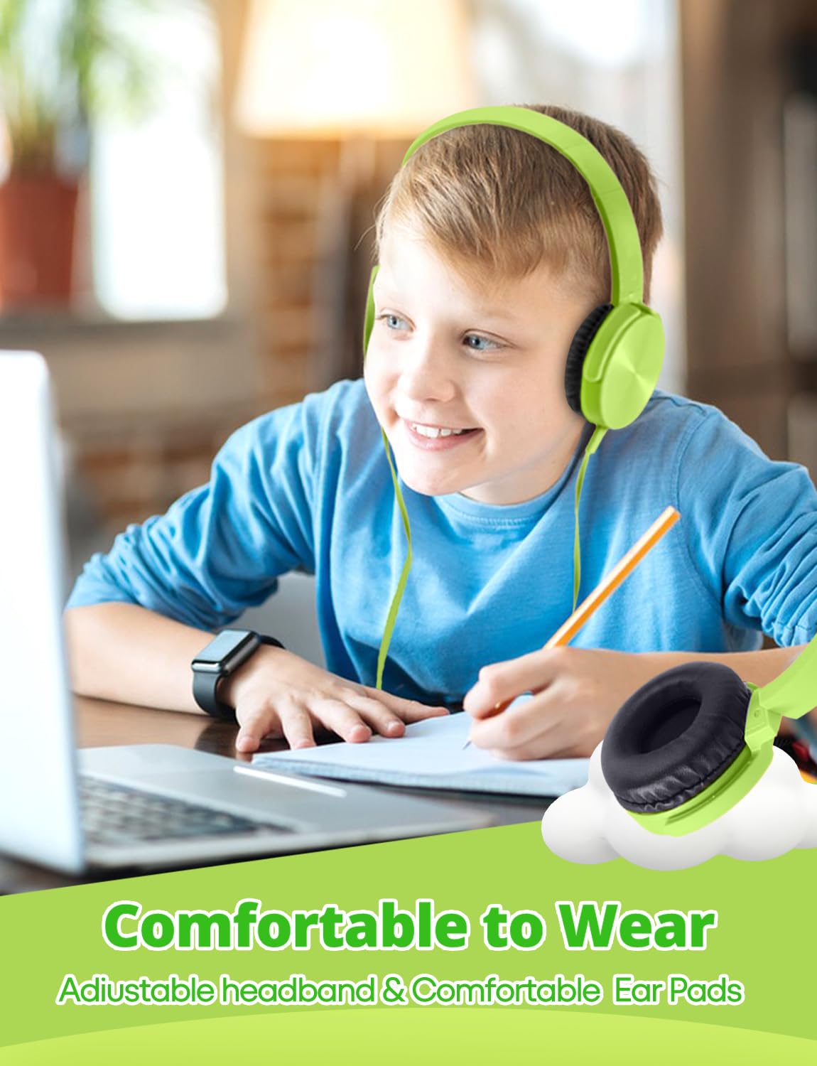 Confezione da 10 cuffie cablate per aule e bambini, per studenti scolastici K-12, cuffie on-ear multicolore con spina da 3,5 mm, perfette per scuole/biblioteche/musei
