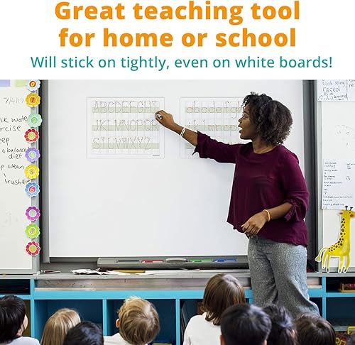 Miniatura 4 de Channie's Pizarra magnética de borrado en seco de escritura visual a mano, tablero de letras jumbo con bloques grandes para alfabetos ordenados en