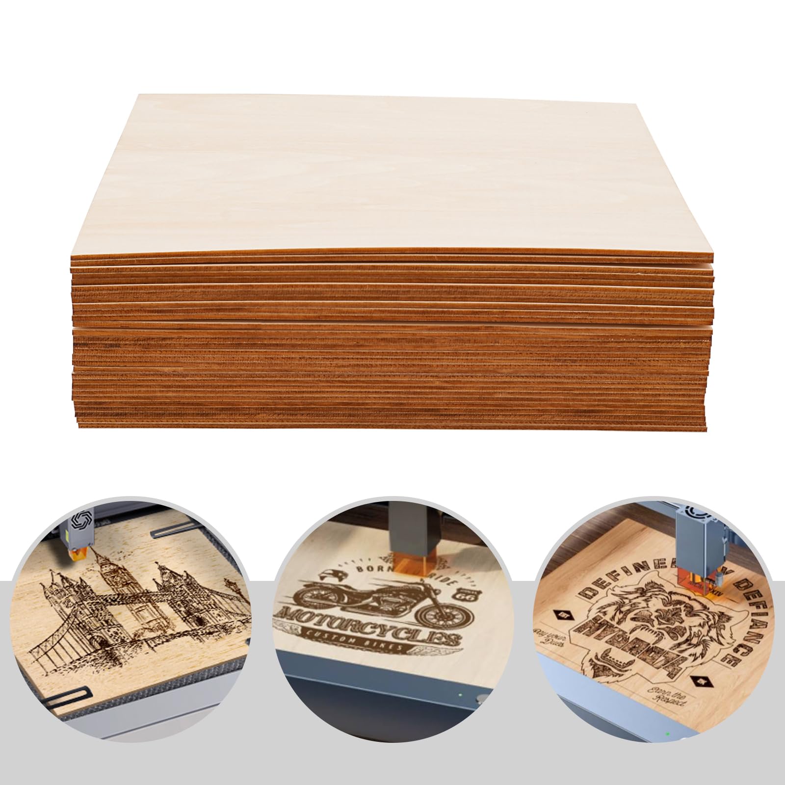 WooDerson 30 sztuk arkuszy sklejki Basswood, deska do dekoracji domu, 300 mm x 300 mm x 3 mm, do majsterkowania, rzemiosła, hobby, modelarstwa, cięcia laserowego
