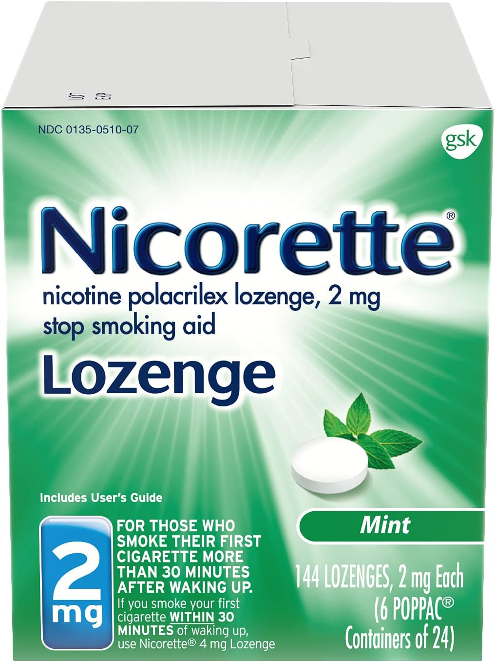 Nicorette 4mg Nicotine Lozenges to Quit Smoking - Mint Flavored Stop Smoking Aid, 144 Count : Health & Household