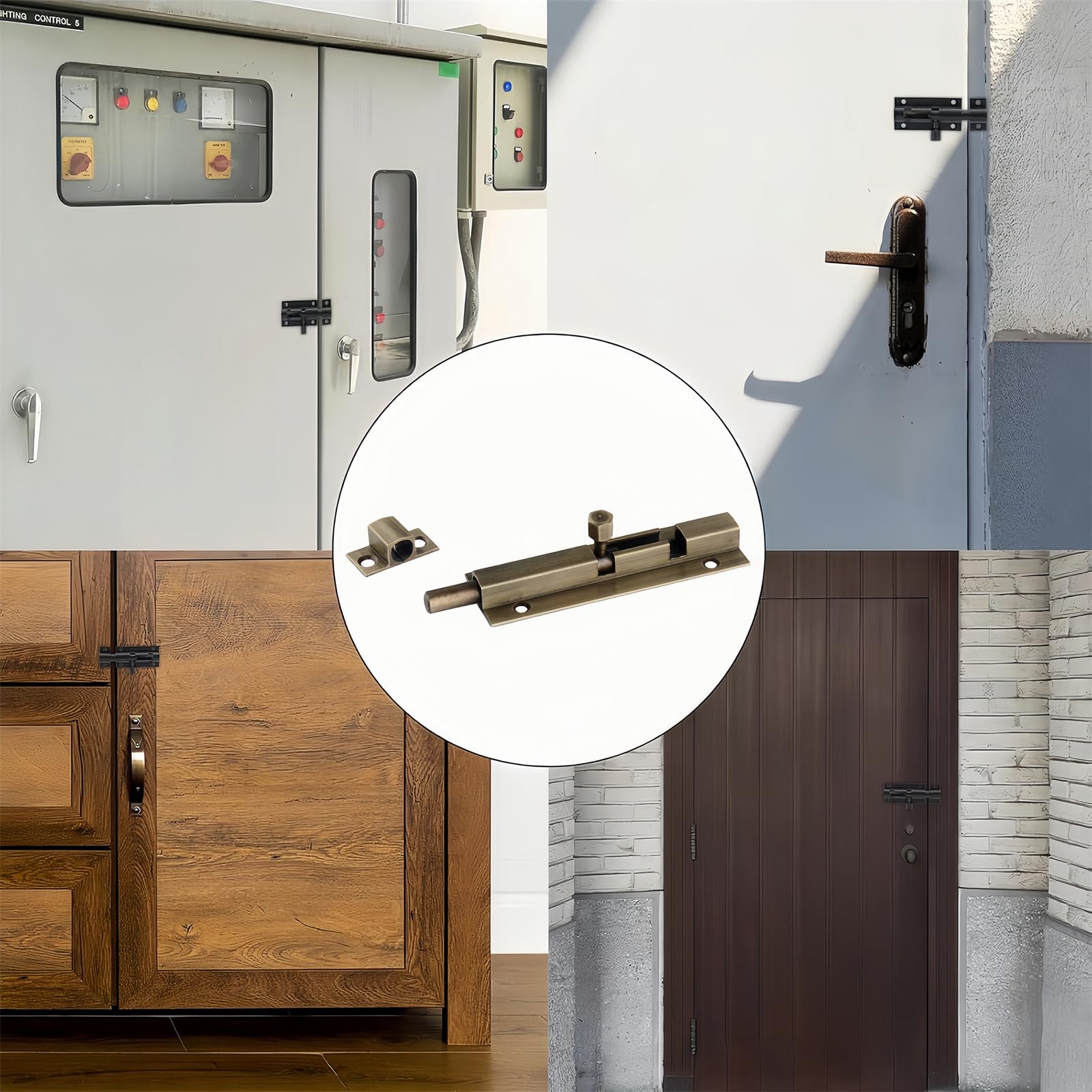 Boxonly Door Bolt 10 Inch Antique Pure Copper Bolts Barrel Slide Lock with Screws for Bathroom Toilet Gate and Shed Doors,Bronze Color - Image 3