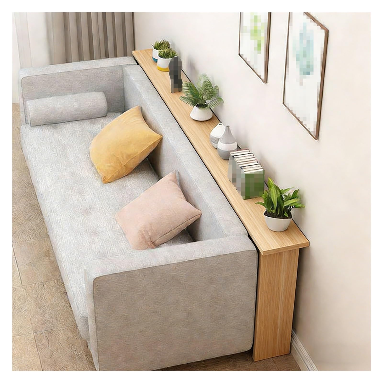 ZJKXJH Skinny Behind Couch Table Skinny Behind Couch Tables, Narrow Entryway Table, Console Table for Entryway Hallway Couch Behind Sofa, Small Spaces, Easy Install(Wood,140x10x65cm/55.1x3.9x25.6in)