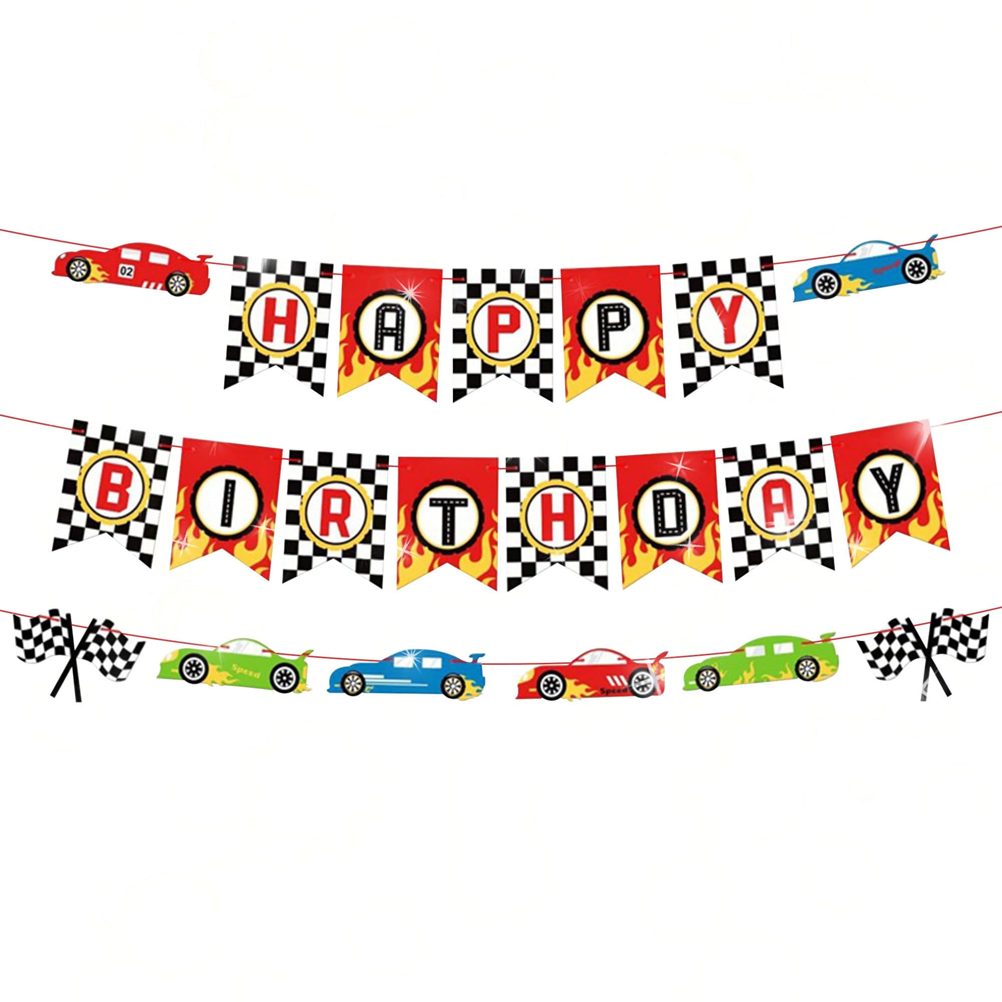 JeVenis Racing Car Party Decorations Motocross Motorbike Birthday Banner Garland Motorcycle Man Birthday for Dirt Bike Decor