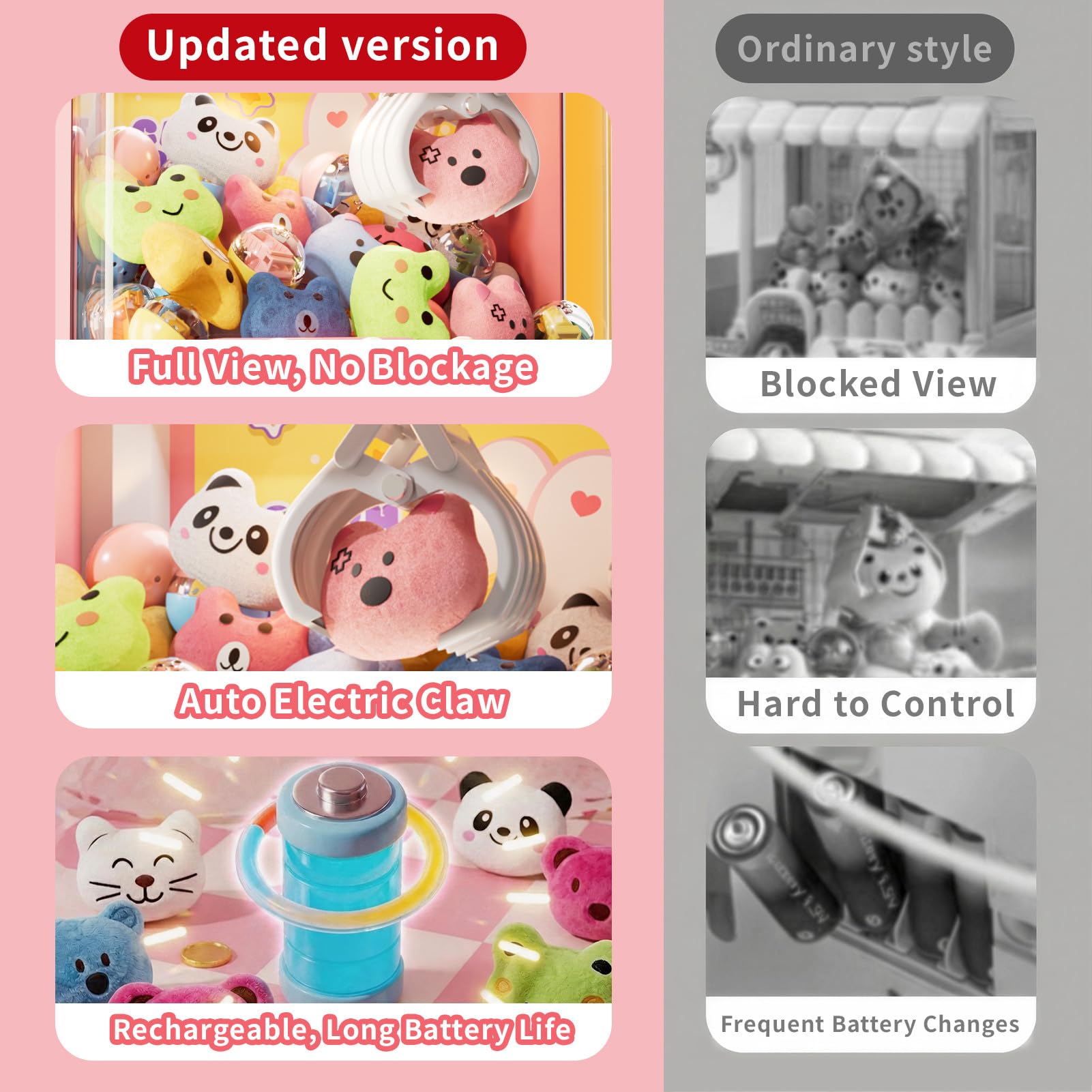Giocattolo mini macchina premi con coniglietto JeeMoien per bambini, distributore con regolazione volume e musica, adatto 3-8 anni, regalo compleanno e feste per bambine 3,4,5,6,7,8 anni