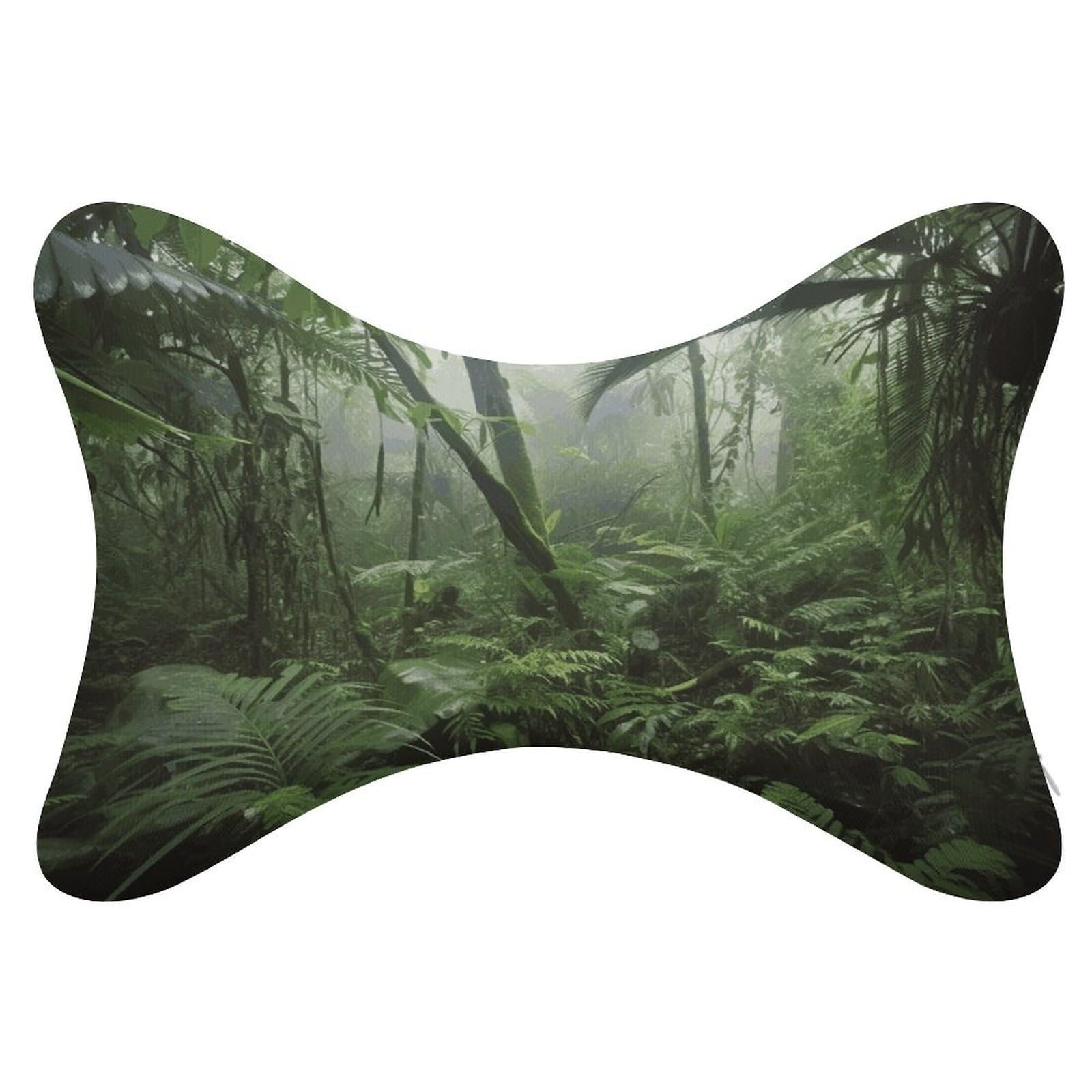 FekiLoot Tropical Rainforest Car Headrest Set of 2,Softness Memory Foam Car Neck Pillow with Breathable Removable Cover Car Neck Support Pillow Ergonomic for Driving, Office