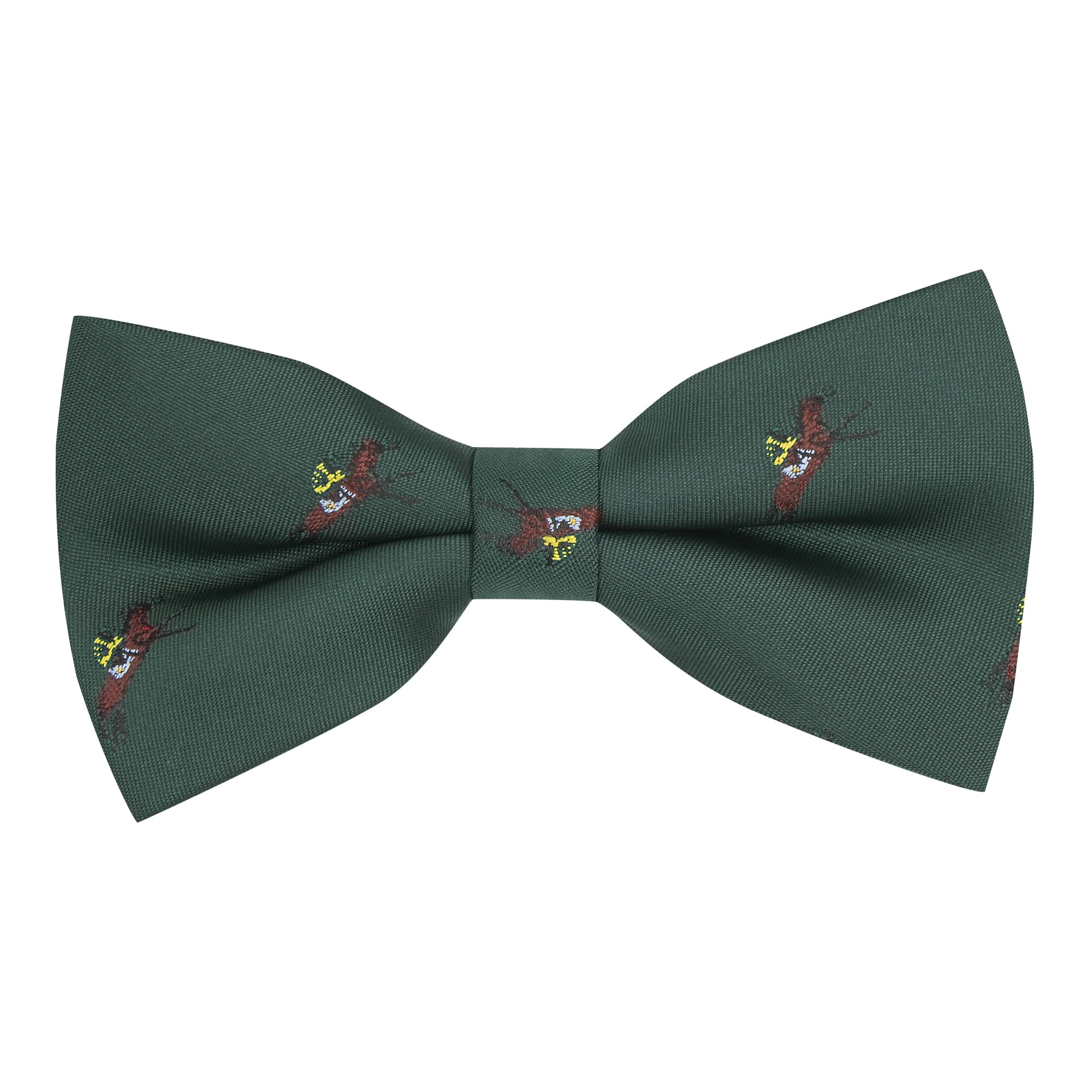 King & Priory Dark Green Embroidered Horse and Jockey Bow Tie