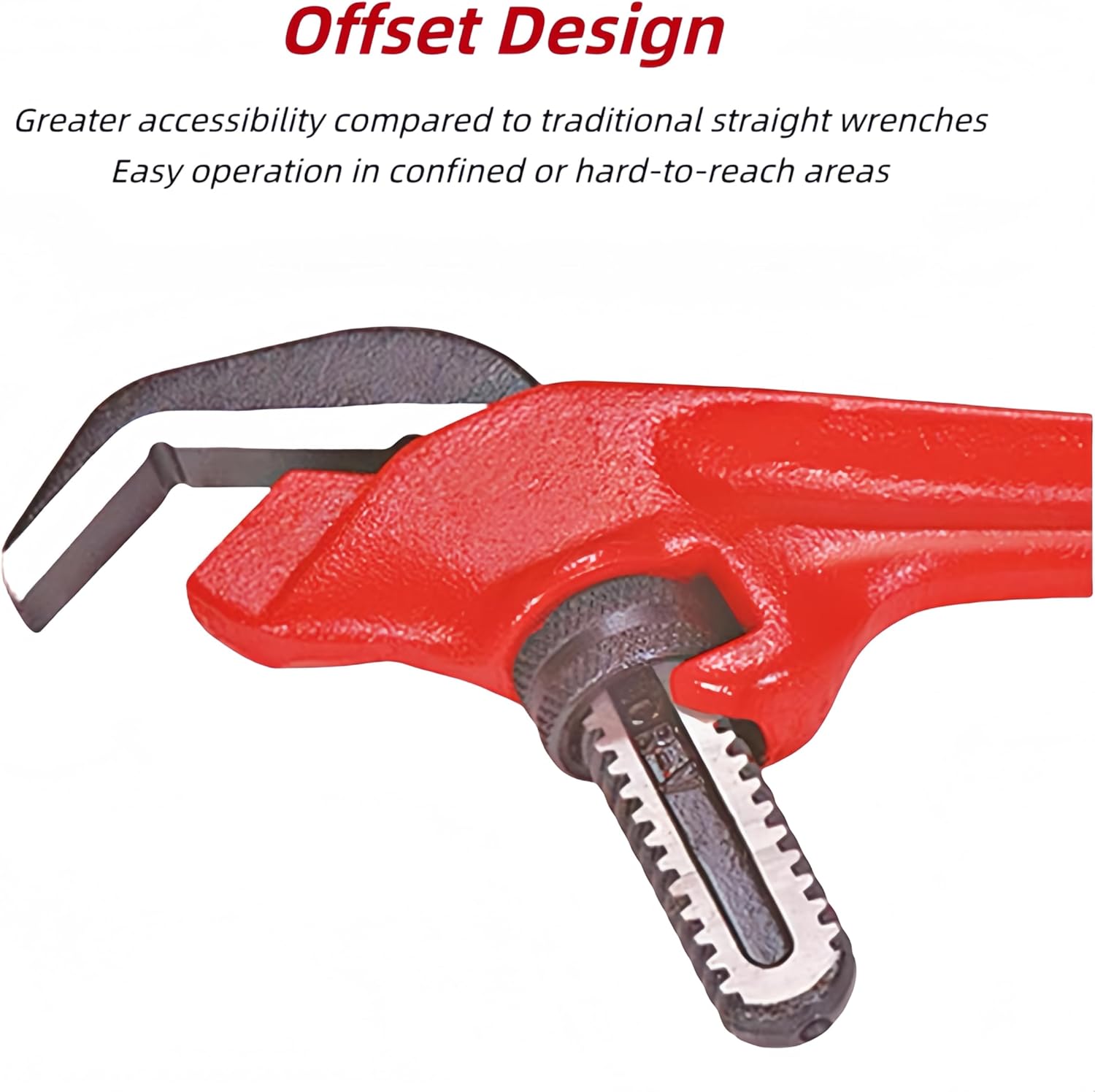 9-1/2インチオフセットパイプレンチ2個セット、ヘビーデューティー調節可能な配管六角レンチセット、オープンエンドリジッドパイプレン