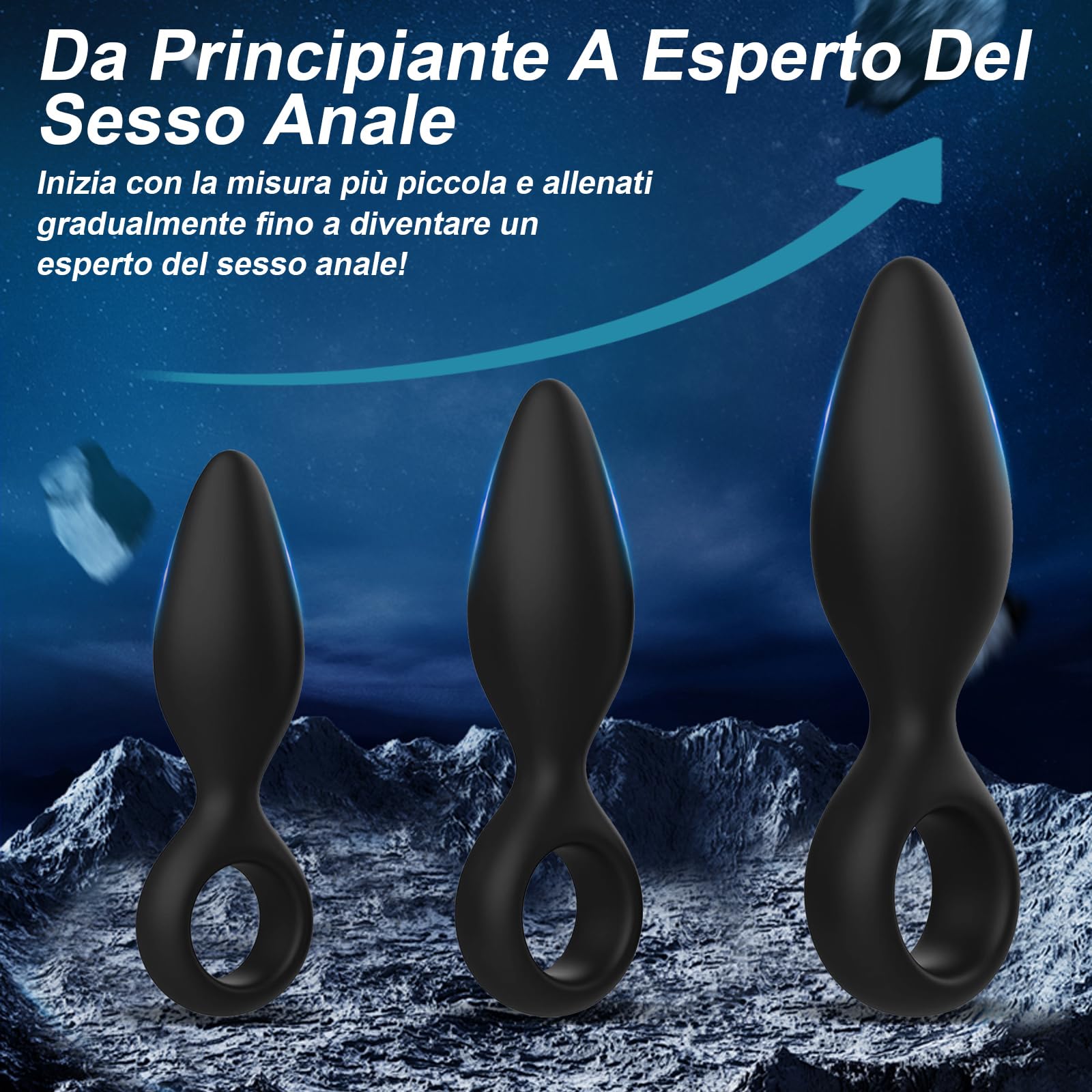 Plug Anale-Dilatatore Donna Uomo Sex Toys 3Pcs Dildo Anale Sexytoysys Coppia Plug Analesex Toy Kit Silicone Butt Plug Anali Dilatatore Ano per Uomo Toys Sessuali per Donna Uomini