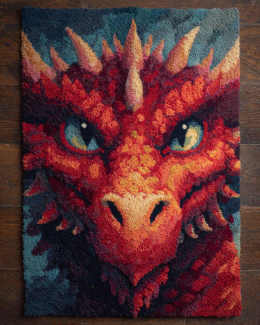 AMBATTERY Latch Hook Rug Kit Cartoon Dragon 80x160cm