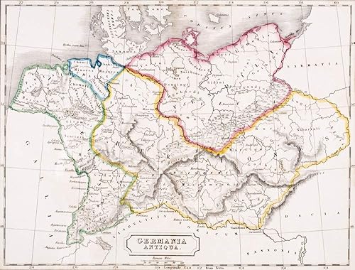 Miniatura 1 de Posterazzi DPI1862748 Mapa de Alemania Alemania Antiqua del Atlas de la Geografía Antigua por Samuel Butler Publicado Londres Circa 1829 Impresión