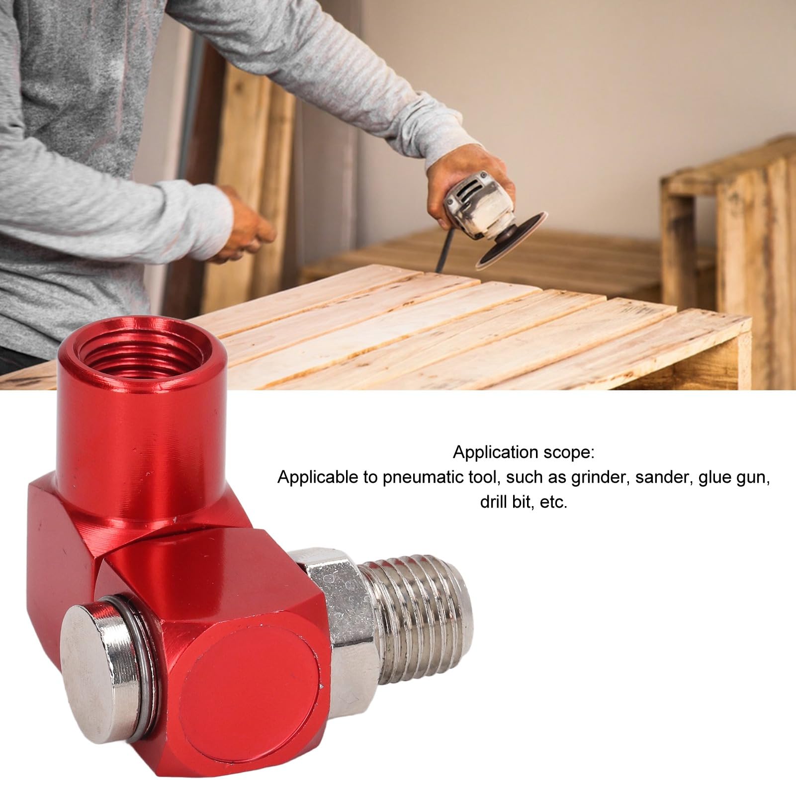 Garosa 4-Piece 1/4 Inch Air Tool Swivel Fittings - 360 Degree Rotating Pneumatic Connectors