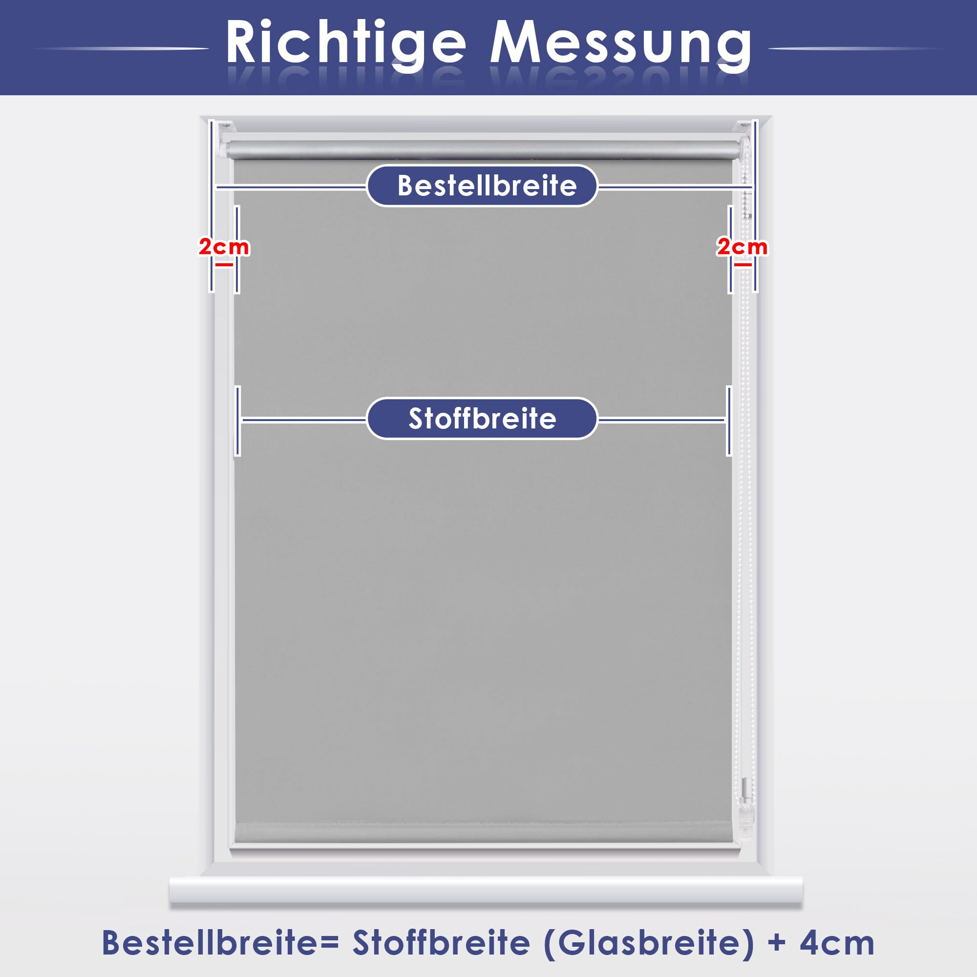 Laneetal Verdunklungsrollo Weiß 100x210cm - Thermorollo Mit Klemmfix - Ohne Bohren Für Fenster & Türen
