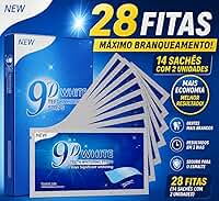 Fitas Branqueadoras de Dentes 9D White, Tiras de Clareamento Dental com Sabor Menta, Refrescante e Confortável 14 envelopes contendo 28 fitas efeito 5d