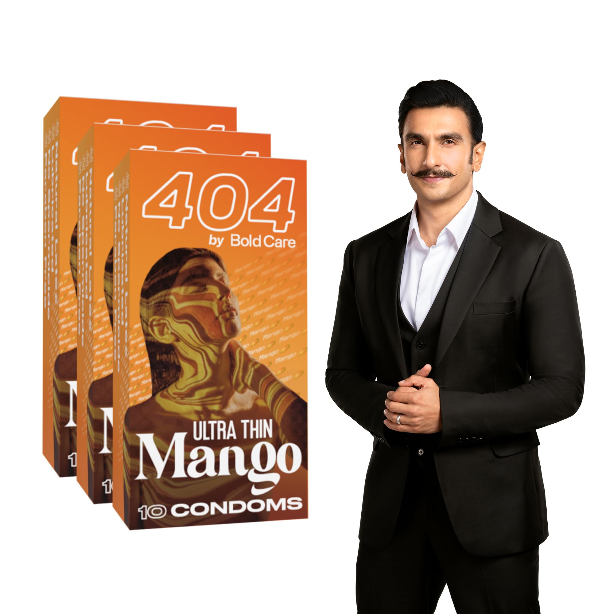 Bold Care 404 Super Ultra Thin Mango Flavored Condoms For Men - (Pack of 3)