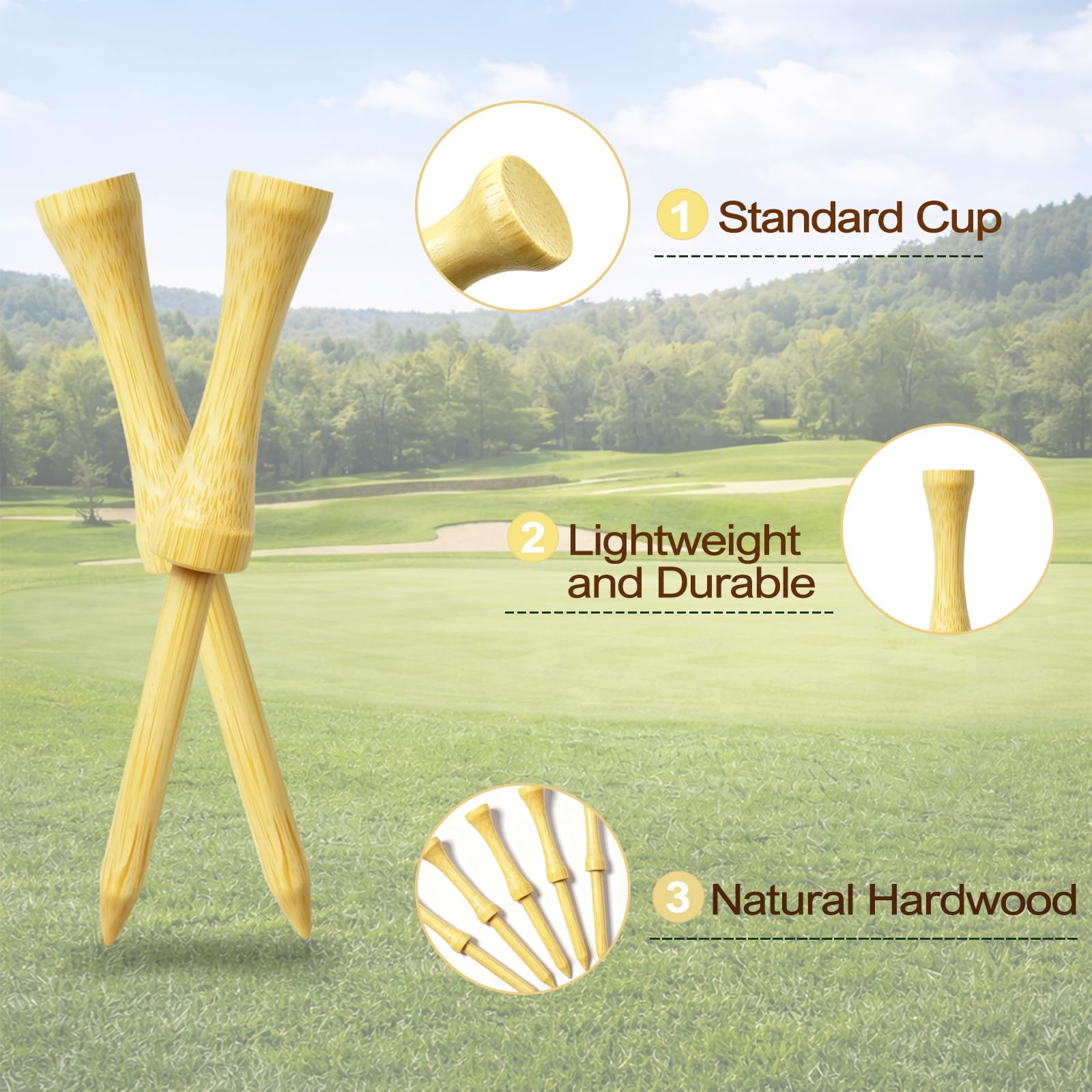 Castle Golf Tees Holz Step Down Tees 100 zählen