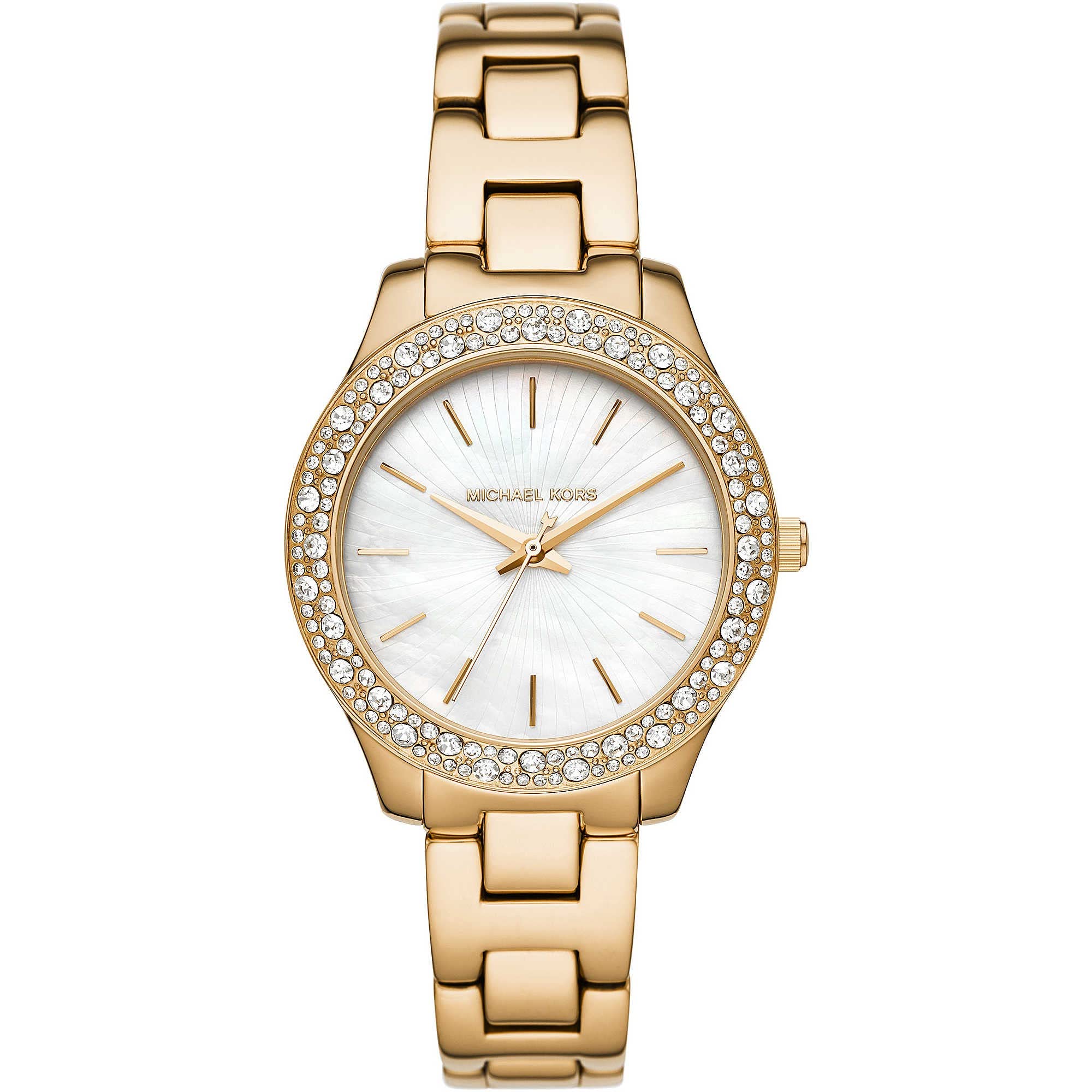 Michael Kors Women's Liliane Three-Hand, Gold-tone Stainless Steel Watch, MK4555