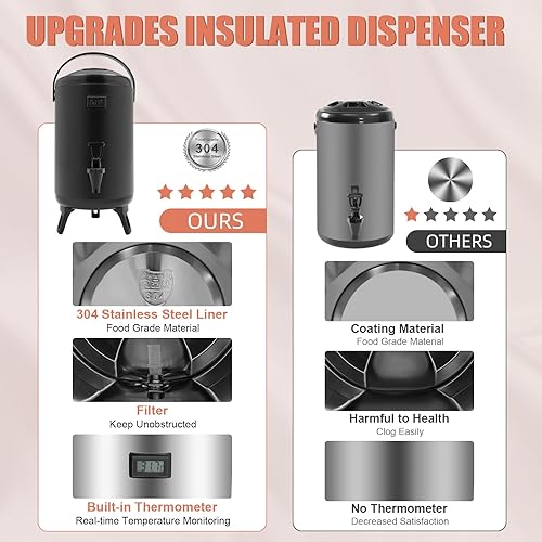 Miniatura 54 de Dispensador de bebidas aislado, dispensador térmico de bebidas frías y calientes de 12L/3.17 galones, dispensador de bebidas calientes