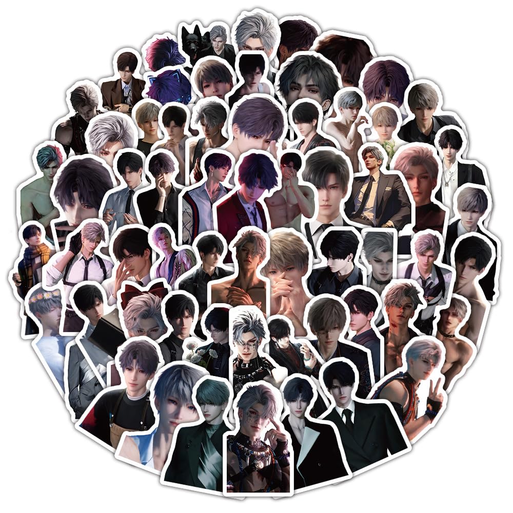 Feidiao Multicolor Love Deepspace Sticker, Otome Game Character Caleb Figure Graffiti Decal For Tablet Cup Skateboard Bike Helmet Decoration 63Pcs