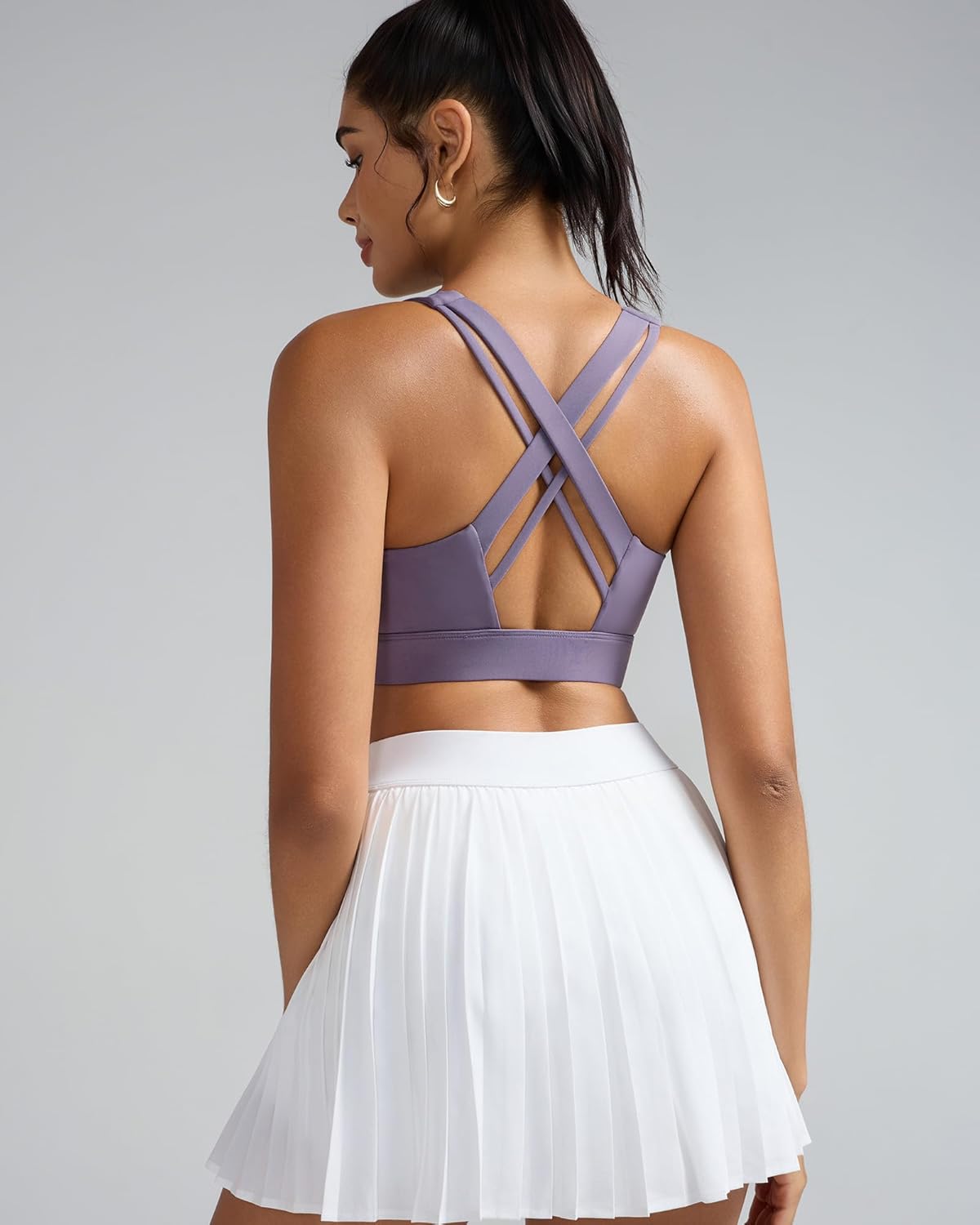 RUNNING GIRL Sports Bra for Women High Support,Criss-Cross Back Strappy Sports Bra Moulded Cup High Impact Workout Top - Image 3