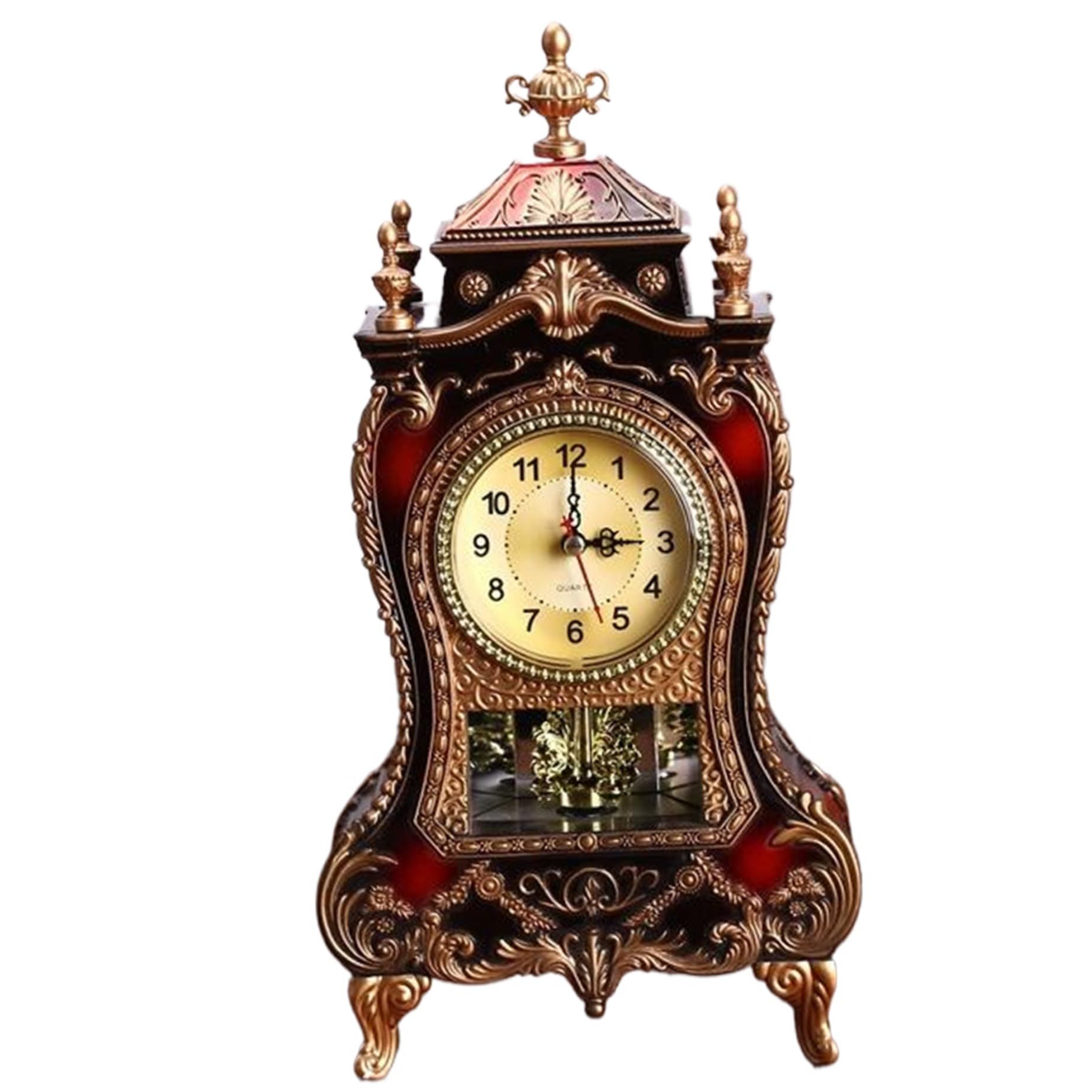 Reloj de péndulo retro con 16 tonos de llamada y maquinaria silenciosa a pilas