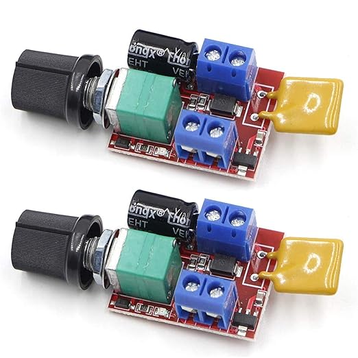 Riorand DC 3V 6V 12V 24V 35V 5A Motor Speed Controller PWM Speed Control Ultra Small LED Dimmer(2PCS)