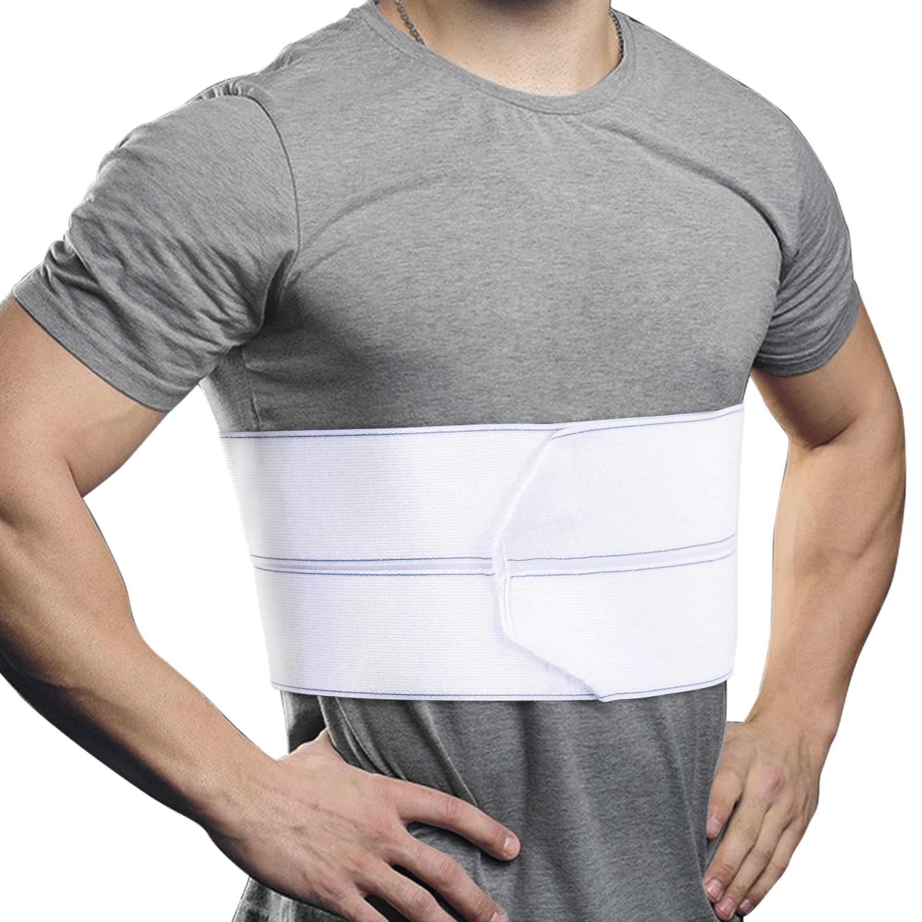 Photo 1 of Rib Injury Binder Belt, Universal Men's Rib Cage Support Belt for Bruised, Fractured or Dislocated Ribs Protection, Post Surgery Compression Belly Band Wrap and Chest Support (Universal Male)