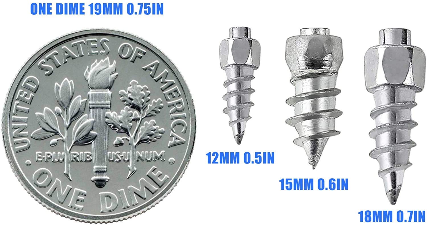 100PCS SUV ATV Car Tire Stud Screw & Sleeve Kit Truck Antiscivolo Punta in metallo duro Catene da neve Spikes Borchie (12 mm)