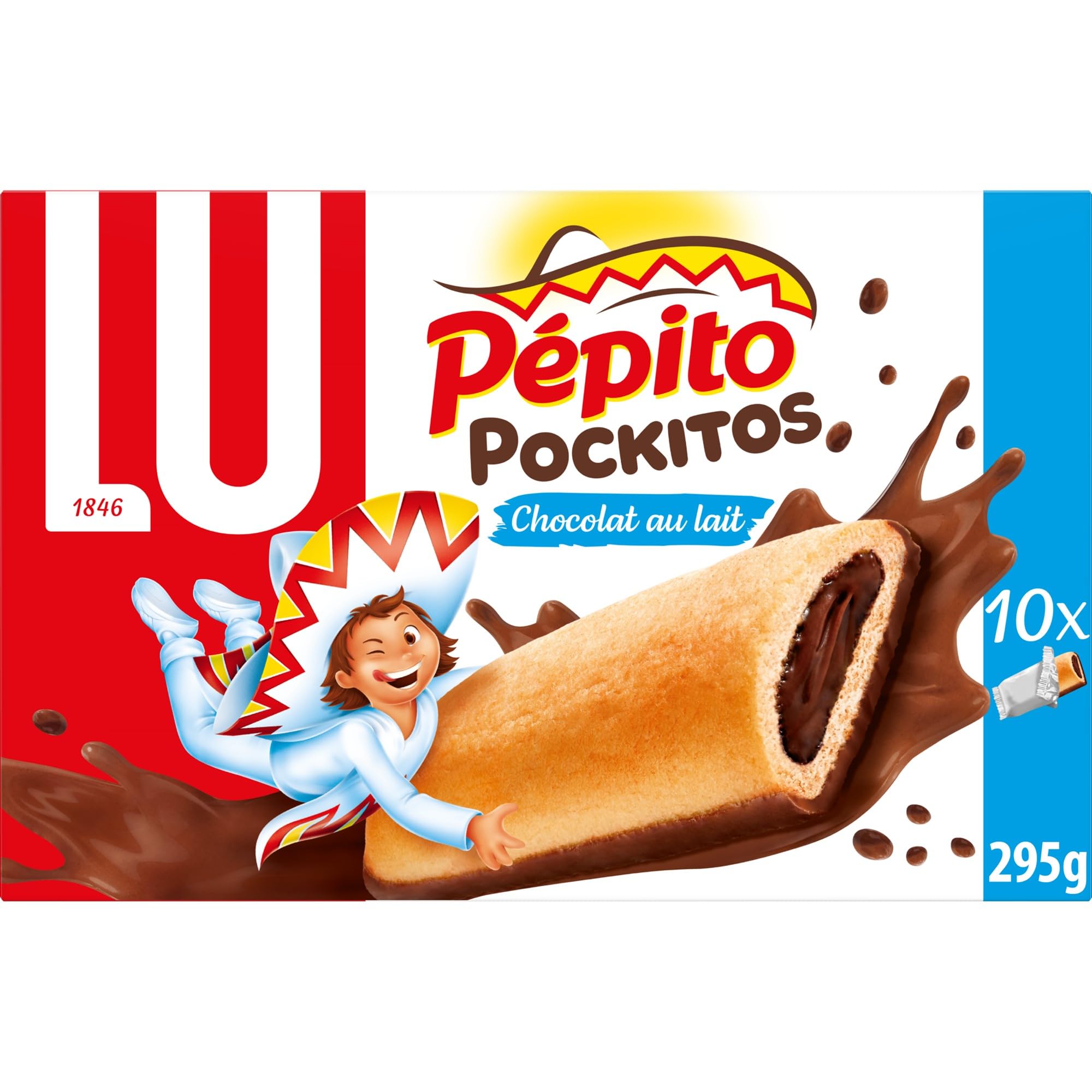 Lu Pépito Pockitos - Biscuits Croustillants Fourrés Chocolat - 10x295g