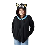 Chococat Cosplay Long Sleeve Women's Black Zip Hoodie