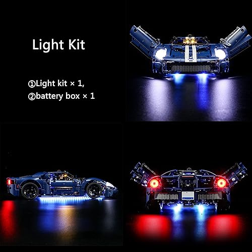 Miniatura 5 de Para Lego Technic 2022 Ford GT 42154 Modelo de coche Super Motor y control remoto y kit de actualización de luz, regalos para adultos, compatible