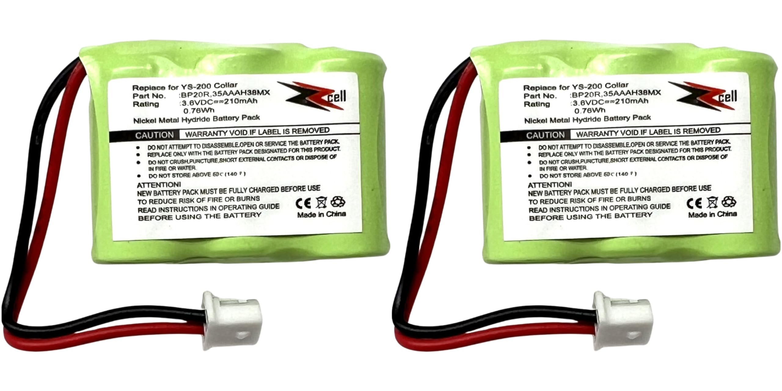 2-Pack Battery Replacement for Dogtra Receiver BP20R, 200NCP, 202NCP, 280NCP, 282NCP, 300M, 302M, 7000M, 7002M, EF-3000 Old, YS-200 Remote Controlled Dog Training Collar