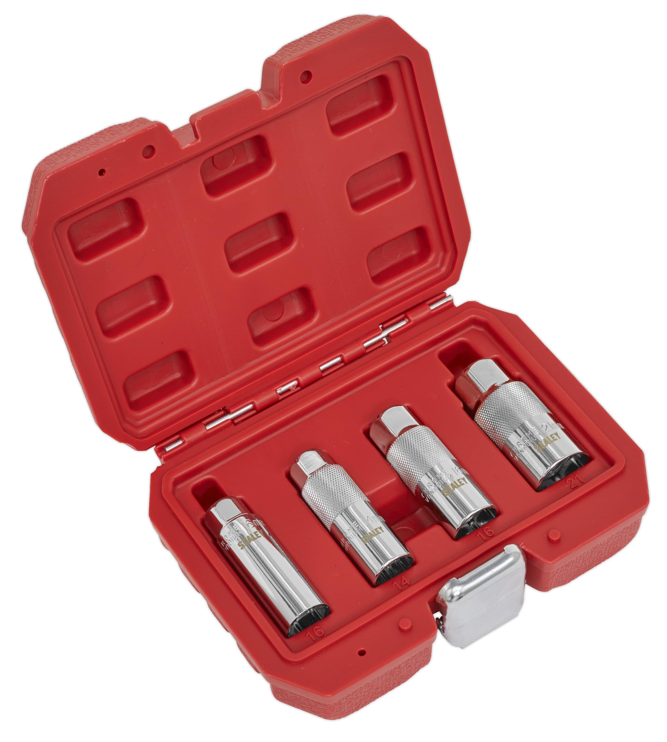 Sealey Spark Plug Socket Set 4 Piece 3/8"" Square Drive Spark Plug Socket AK6556