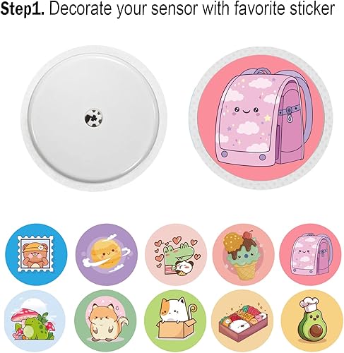 Miniatura 2 de Freestyle Sensor Libre 2 fundas impermeables y libres 2 calcomanías de sensor para niñas, paquete de 40 unidades, sin látex e hipoalergénicos,