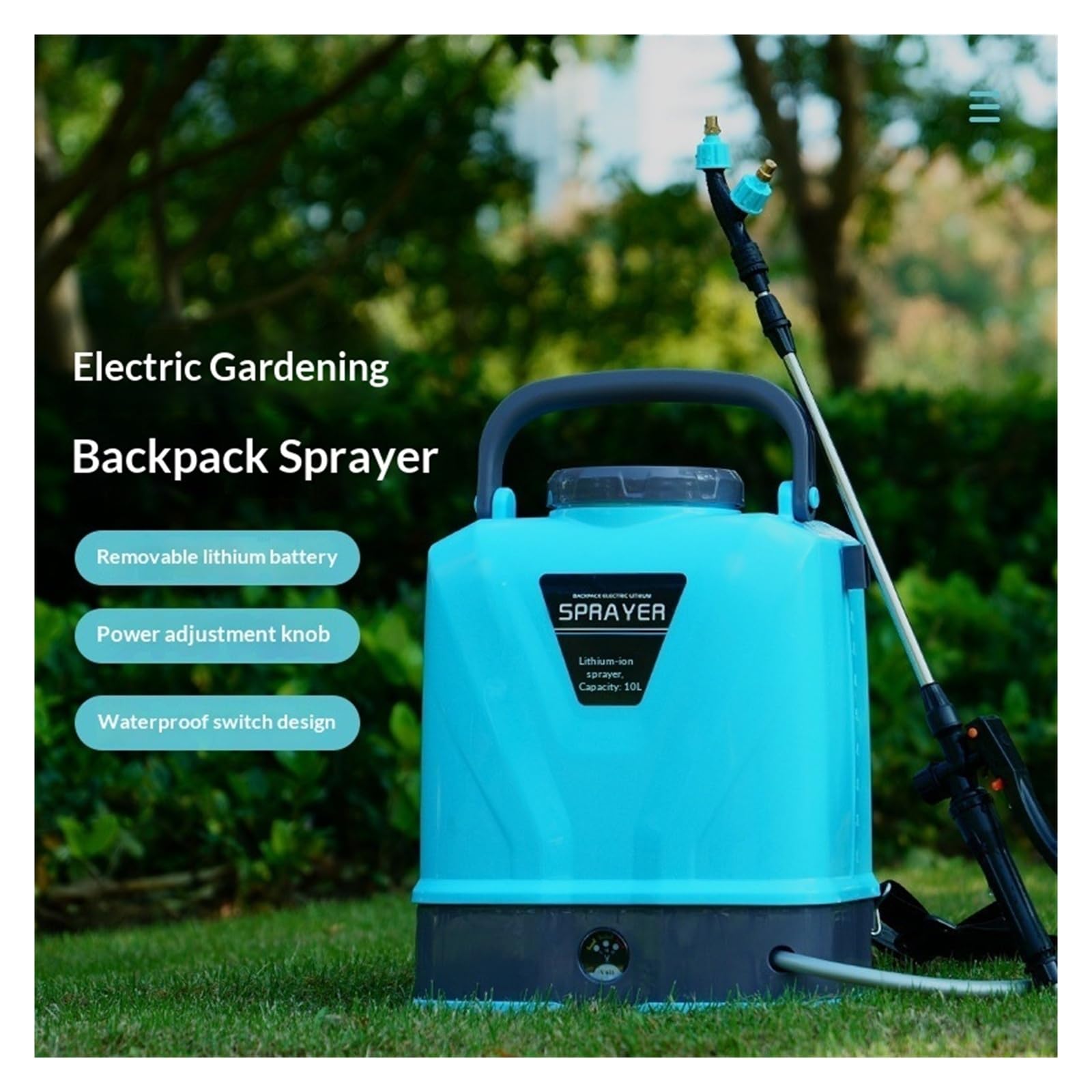 Pulvérisateur de Jardin, Pulvérisateur électrique à Dos, Batterie au Lithium, brumisateur de pesticides Jardin, Haute Pression, Rechargeable