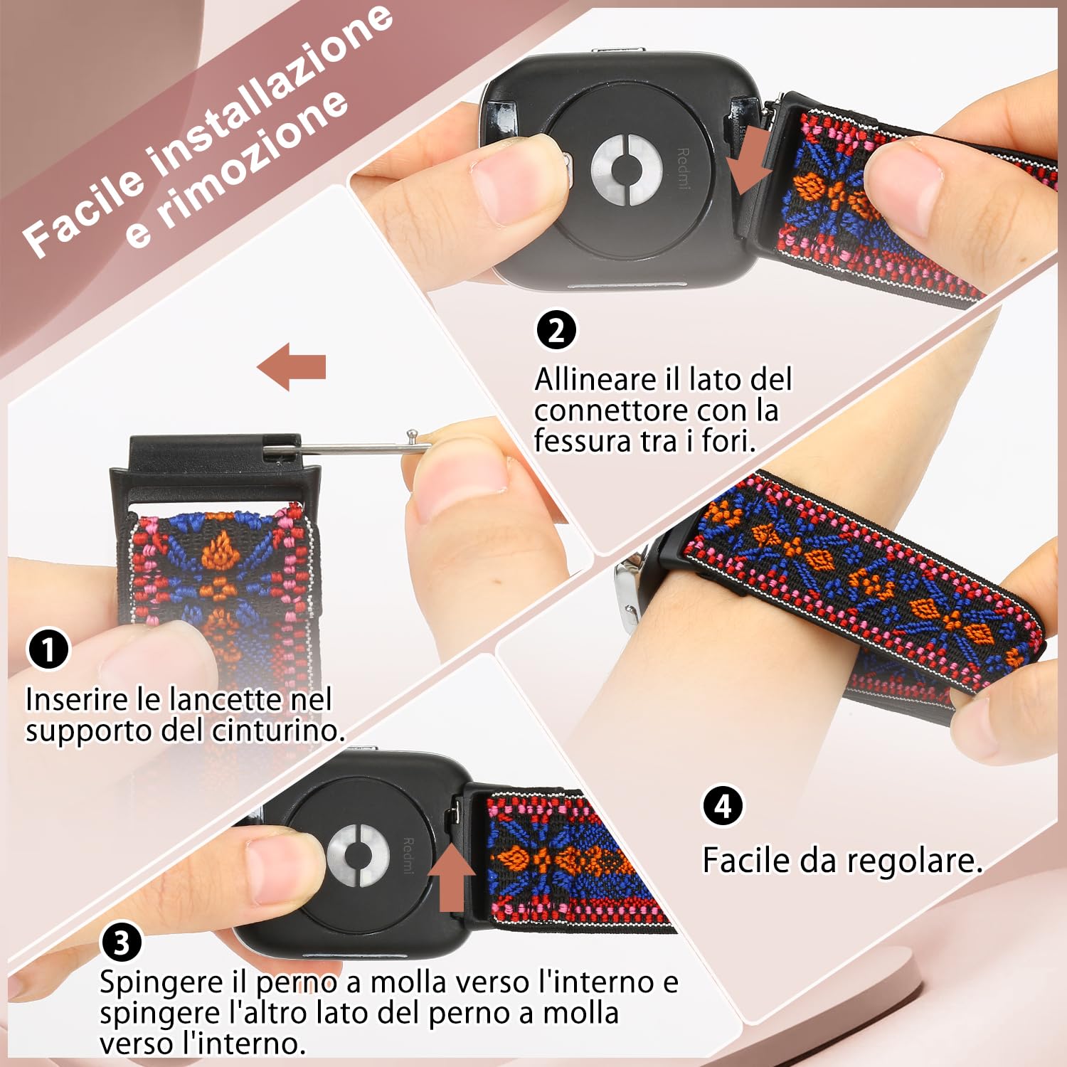 SHIJZWD Fascia elastica per orologio compatibile con Xiaomi Redmi Watch 3 Active, cinturino di ricambio in nylon per orologio sportivo compatibile con Xiaomi Redmi Watch 3 Active