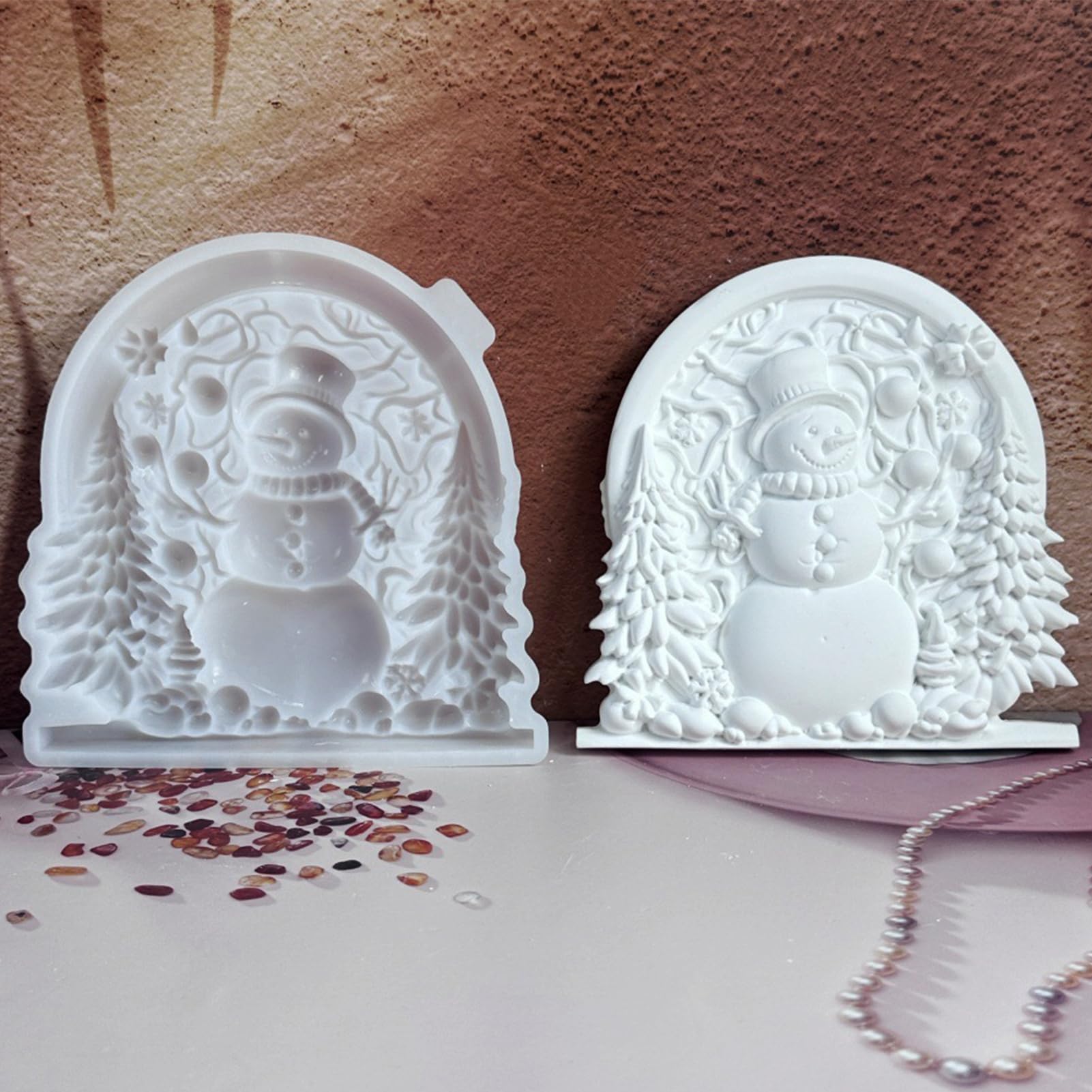 Silikonformen Gießformen, Silikonform Weihnachten für Reliefs, Silikon Gießform, Gipsformen zum Gießen, Epoxidharz Formen (Weihnachten - S2004)