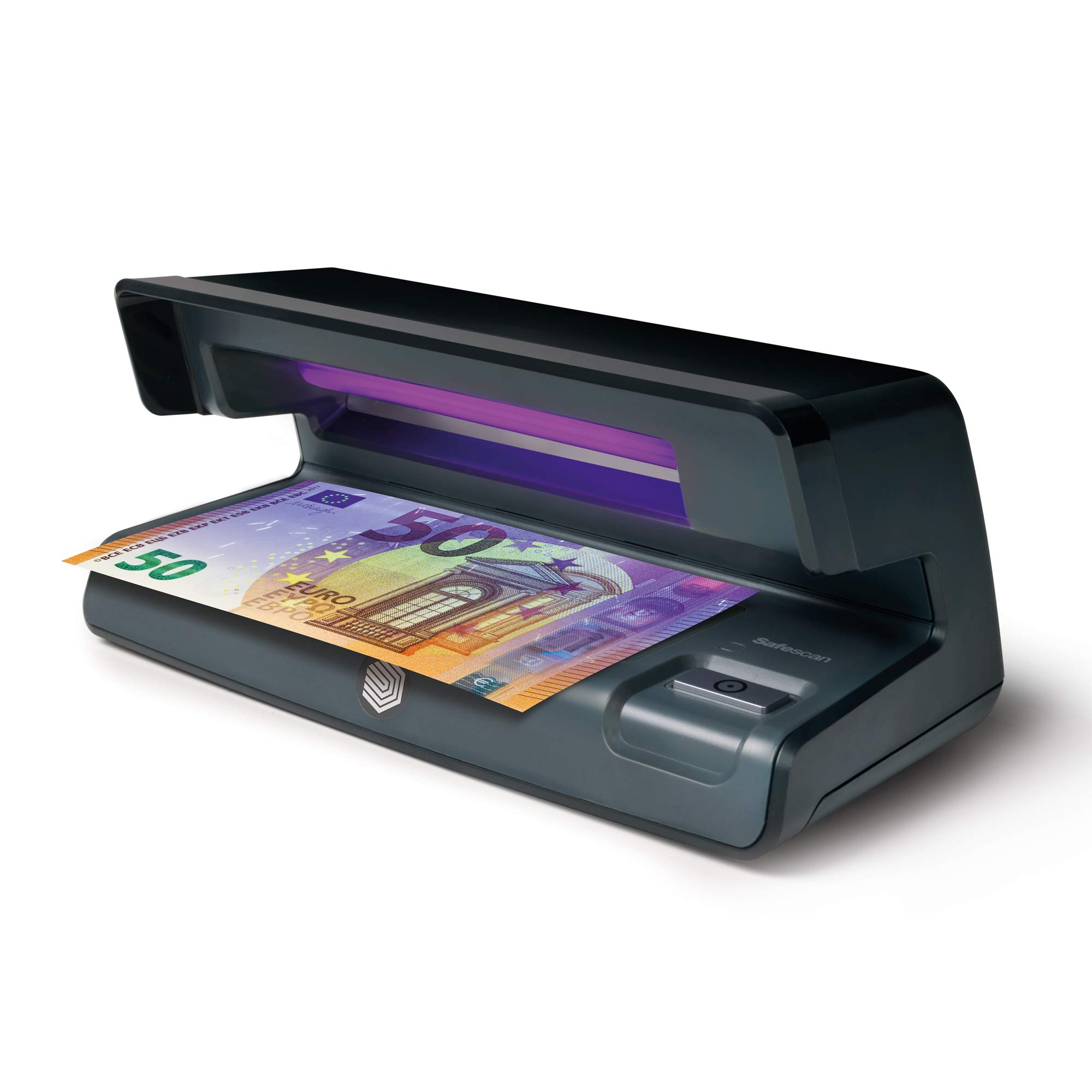 Safescan 1250 - Compteuse et trieuse de pièces de monnaie & 50 Noir - Détecteur de faux billets UV pour la vérification des billets de banque, des cartes de crédit et cartes d'identité