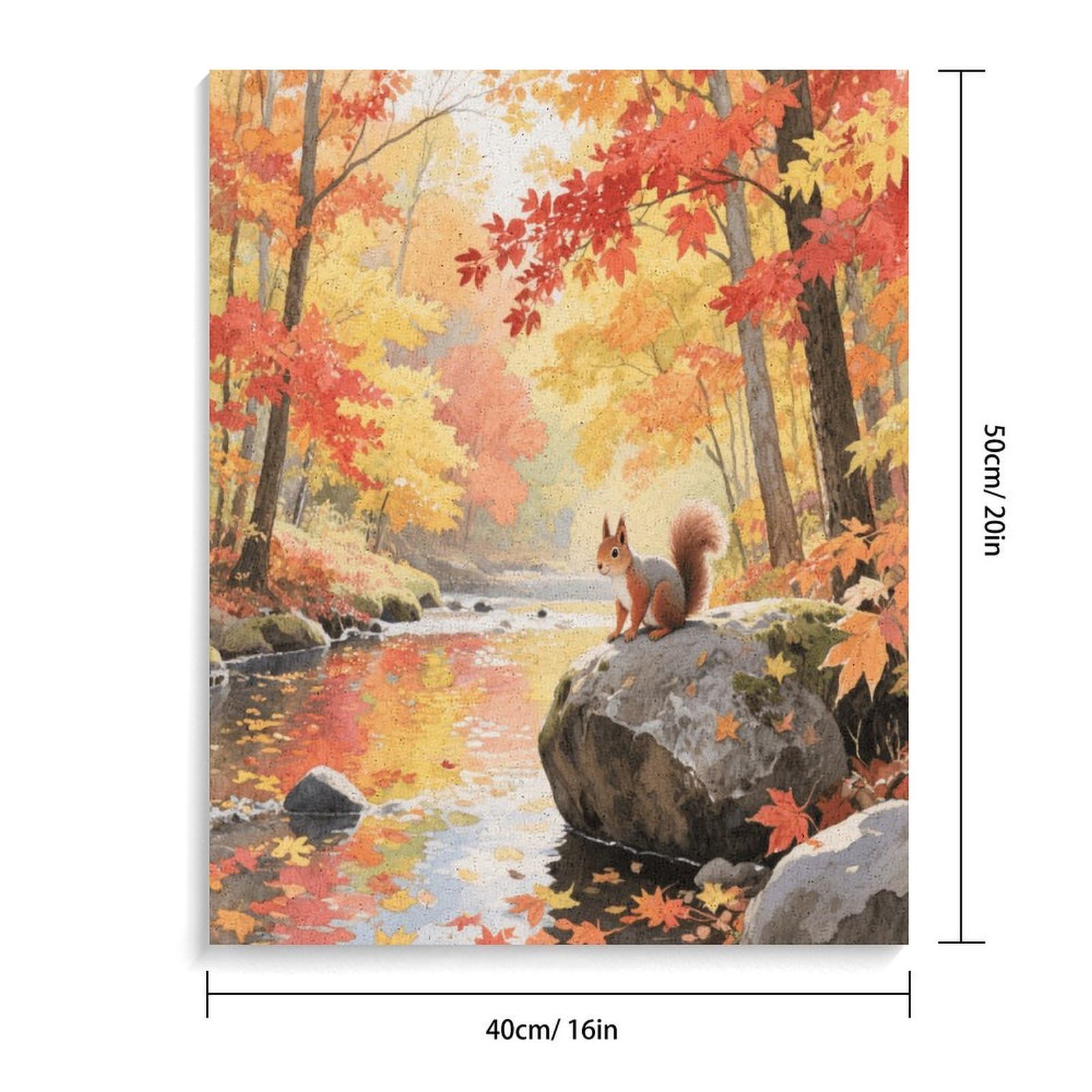 KOAYUBFC Malen-nach-Zahlen-Set mit Ahornwald im Herbst, Malen-nach-Zahlen-Set für Erwachsene, Anfänger, Erwachsene, Malen-nach-Zahlen-Kits auf Leinwand, Acryl-Ölfarben, Gemälde mit Pinseln als