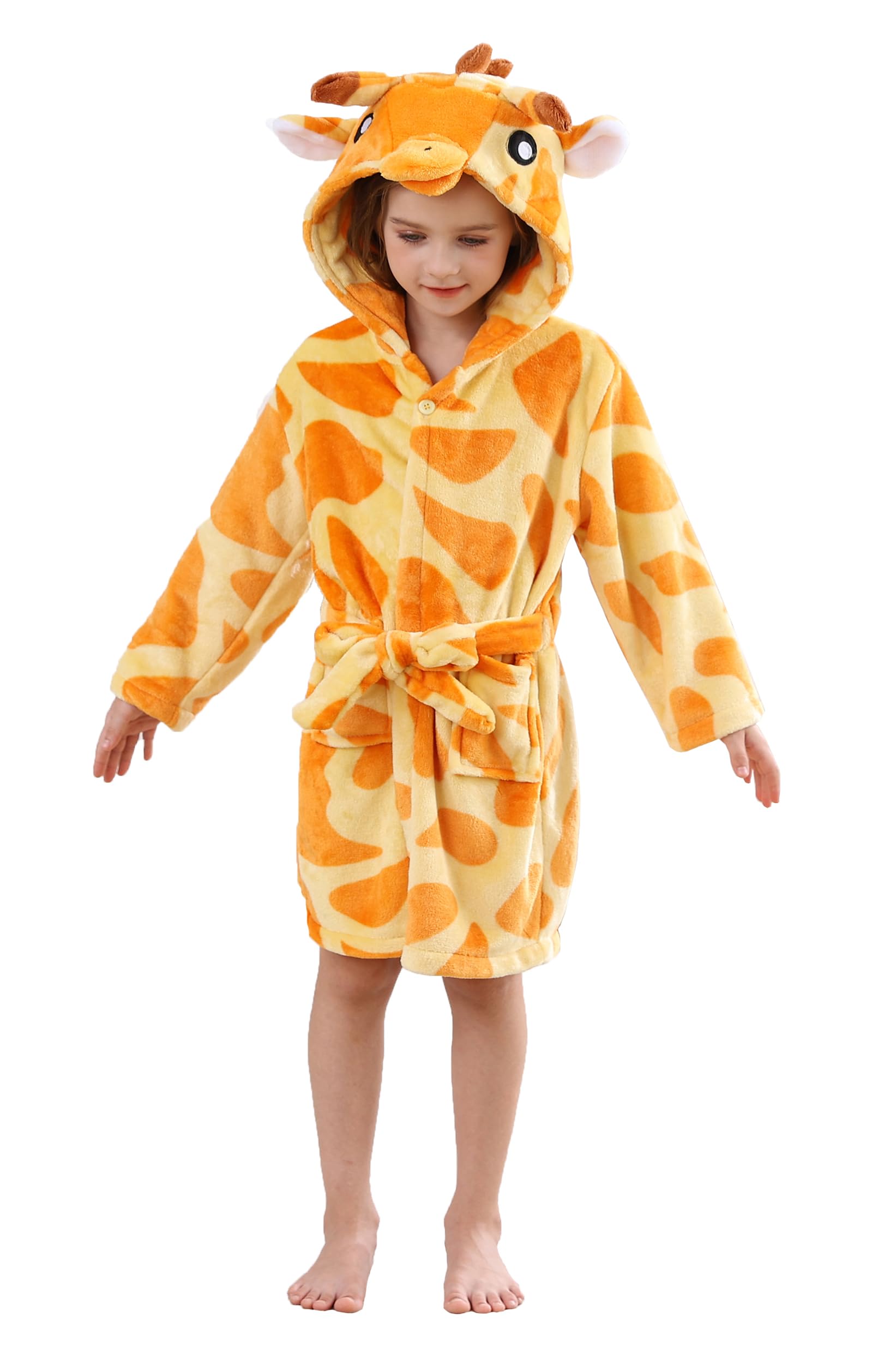 CuteOn Bathrobe for Women Soft Fleece Hooded Plush Loungewear