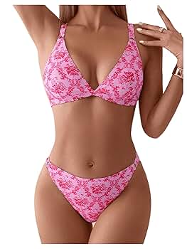 HilihiliPark* Tie-Strap Bikini Set 水玉ビキニ Amazon.com: GORGLITTER Women's Floral Paisley Swimsuit High