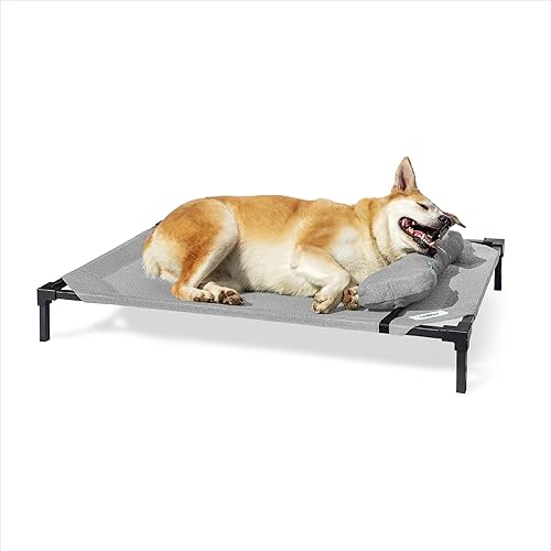 Coolaroo Cama elevada Pro para perros con tela HeatShield, cuna elevada de enfriamiento avanzado para razas medianas y grandes, fácil de limpiar,