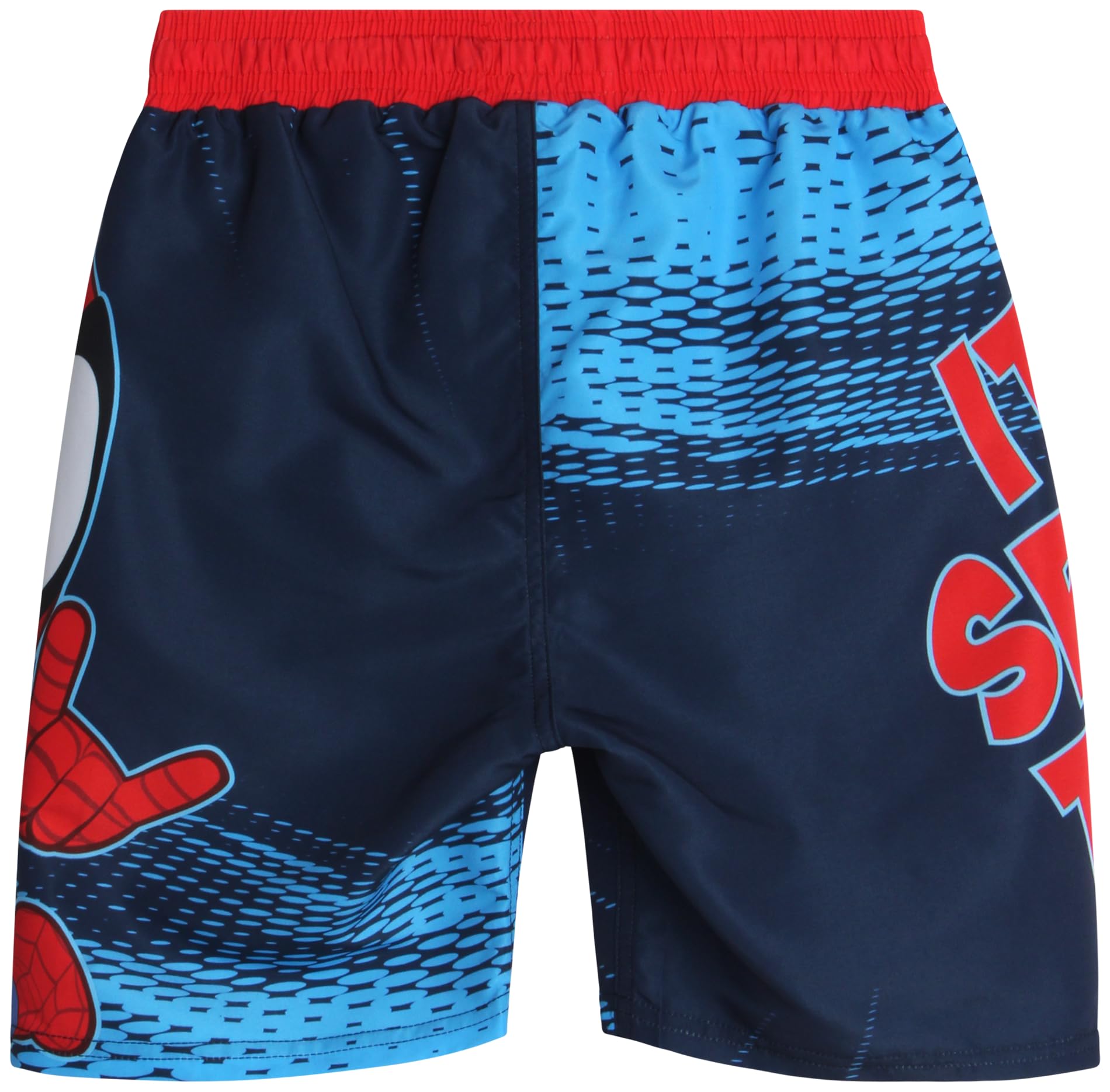 Marvel Spider-Man Swimsuit for Boys UPF 50+ Quick Dry Bathing Suit Shorts Superhero Swim Trunks (Sizes: 5-12), Size 2T, Navy/Red Spidey Time