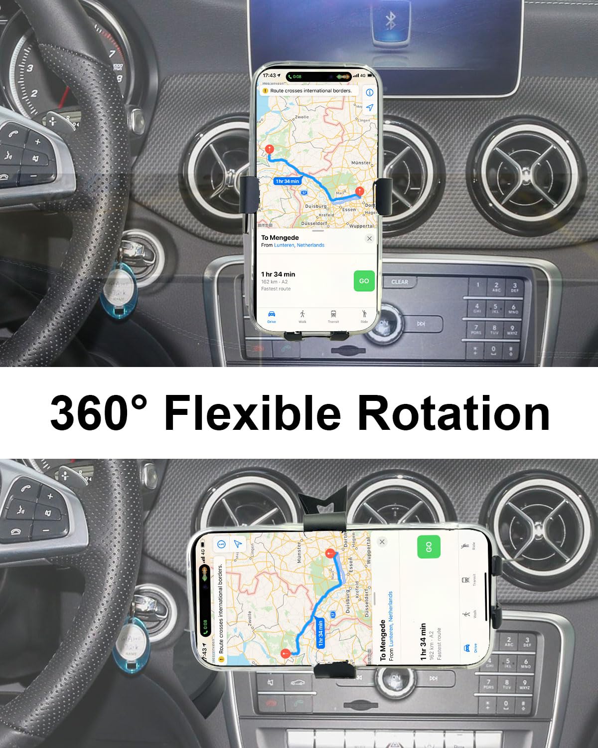 Supporto per Smartphone Auto Compatibile con Mercedes-Benz GLA X156 et CLA C117 (2013-2019), Supporto a Gravità Custom-Fit per Bocchette di Aria per
