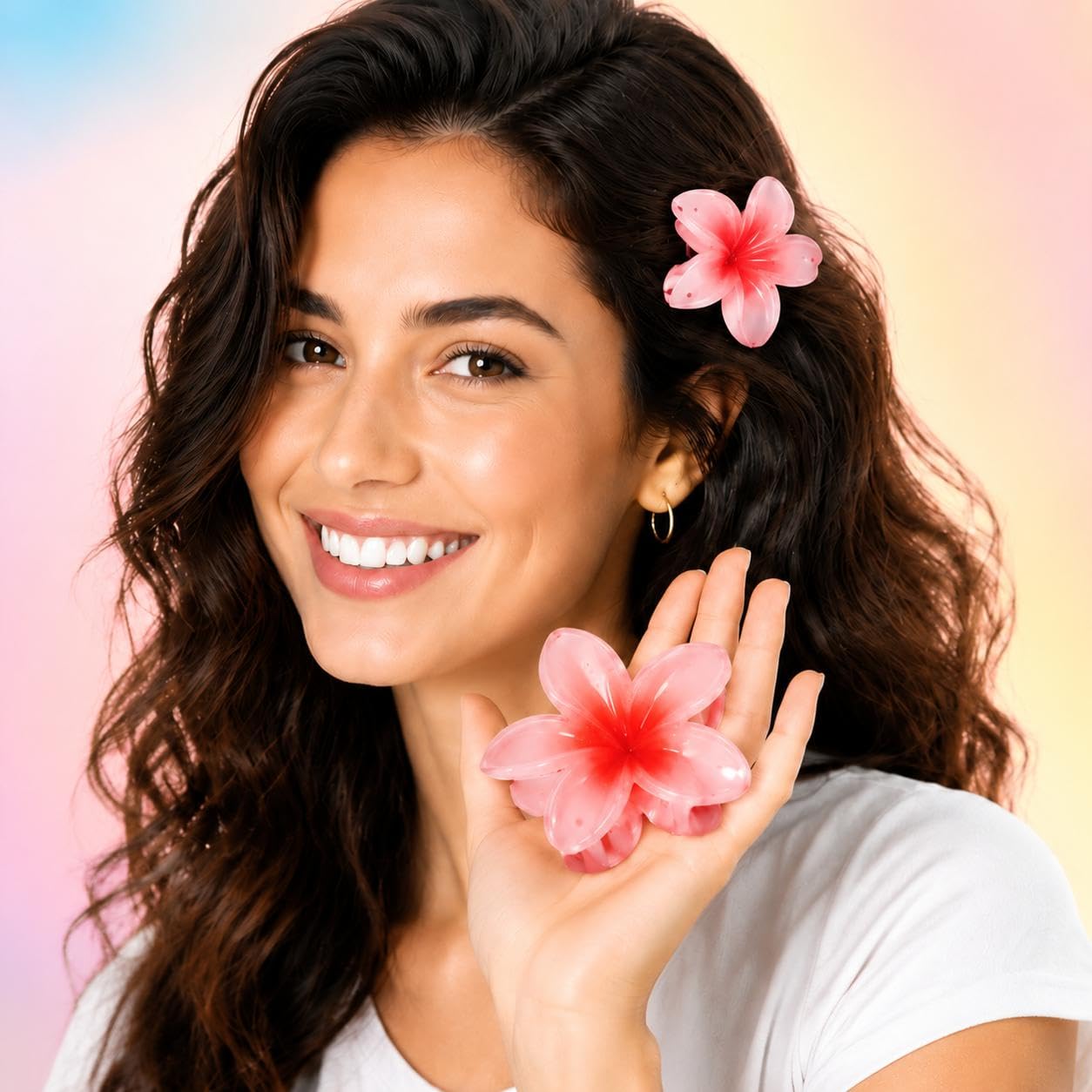 Transparent Bauhinia Flower Hair Clip, Plastic Resin Hair Accessory for Everyday Hairstyles, Parties and Dressy Looks